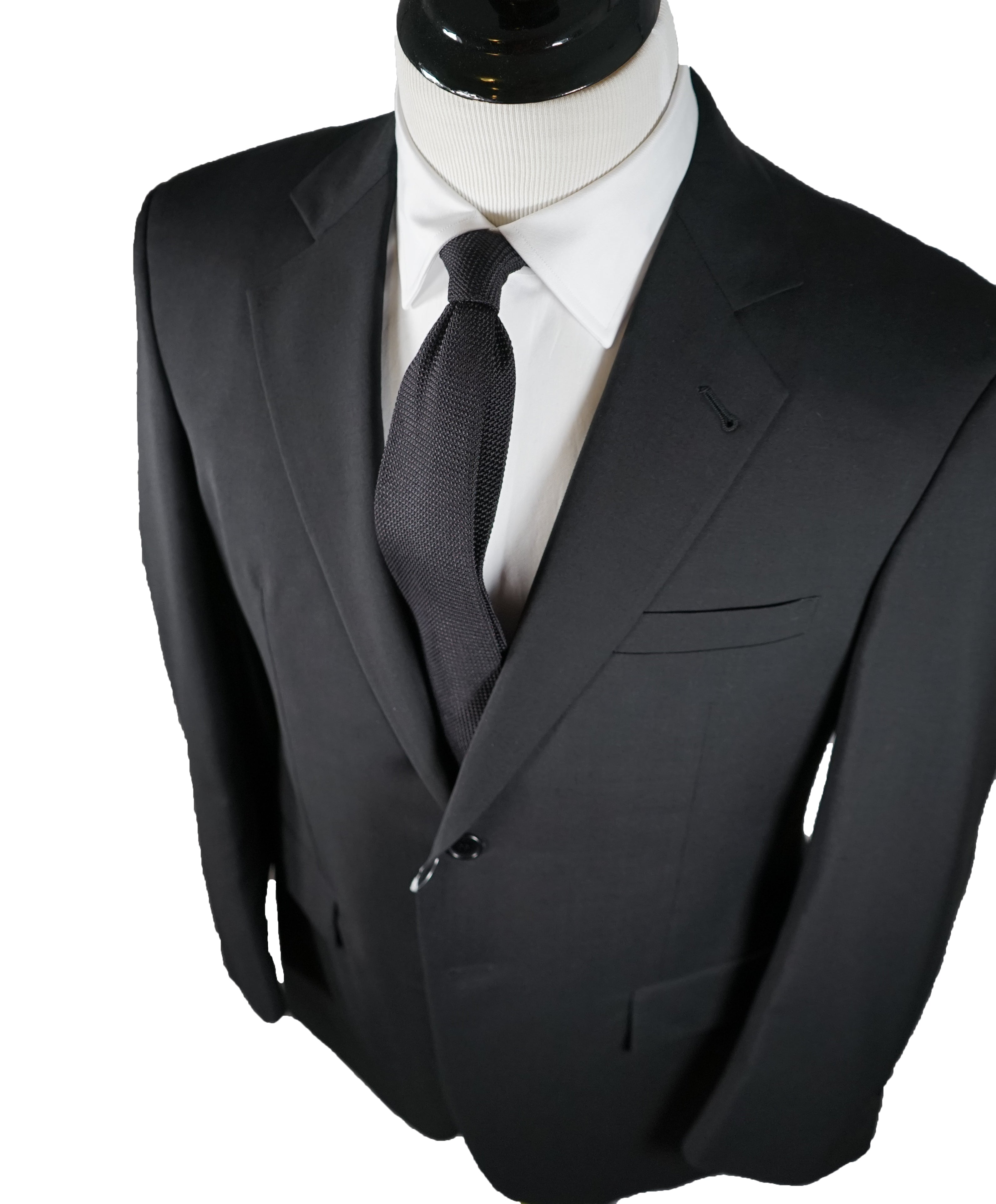 GIORGIO ARMANI-Black Wool/Mohair Suit Tailored for FORBES BILLIONARE "JUAN C ESCOTET”-42R