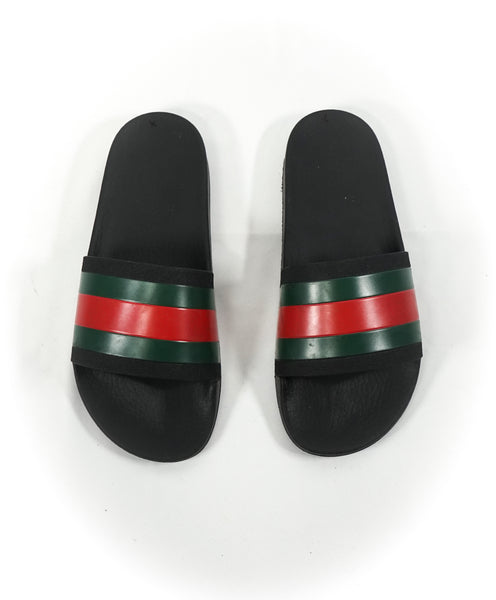 GUCCI Iconic Green Red Stripe Slides