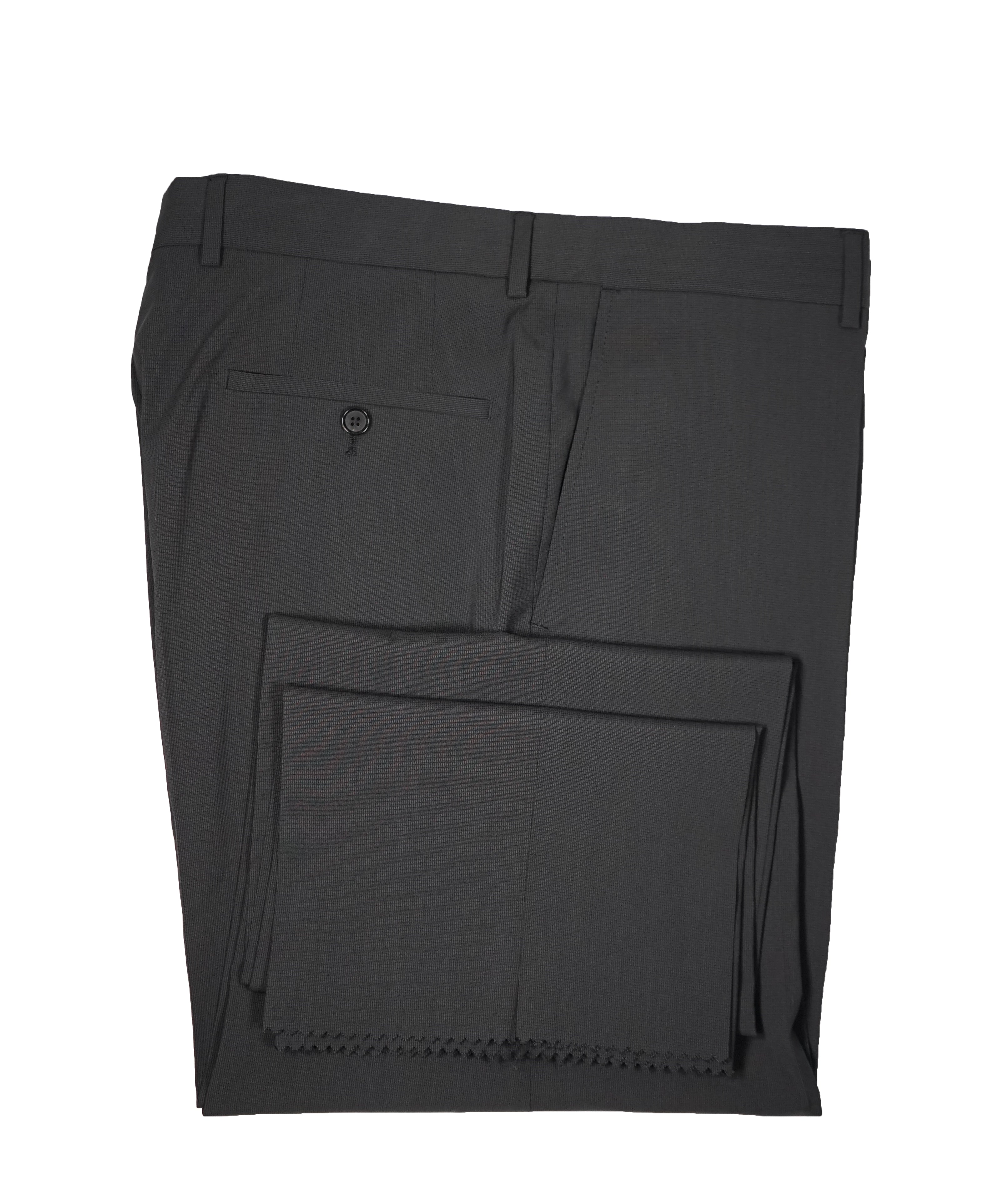 HUGO BOSS - Gray Micro Check Flat Front Dress Pants - 37W