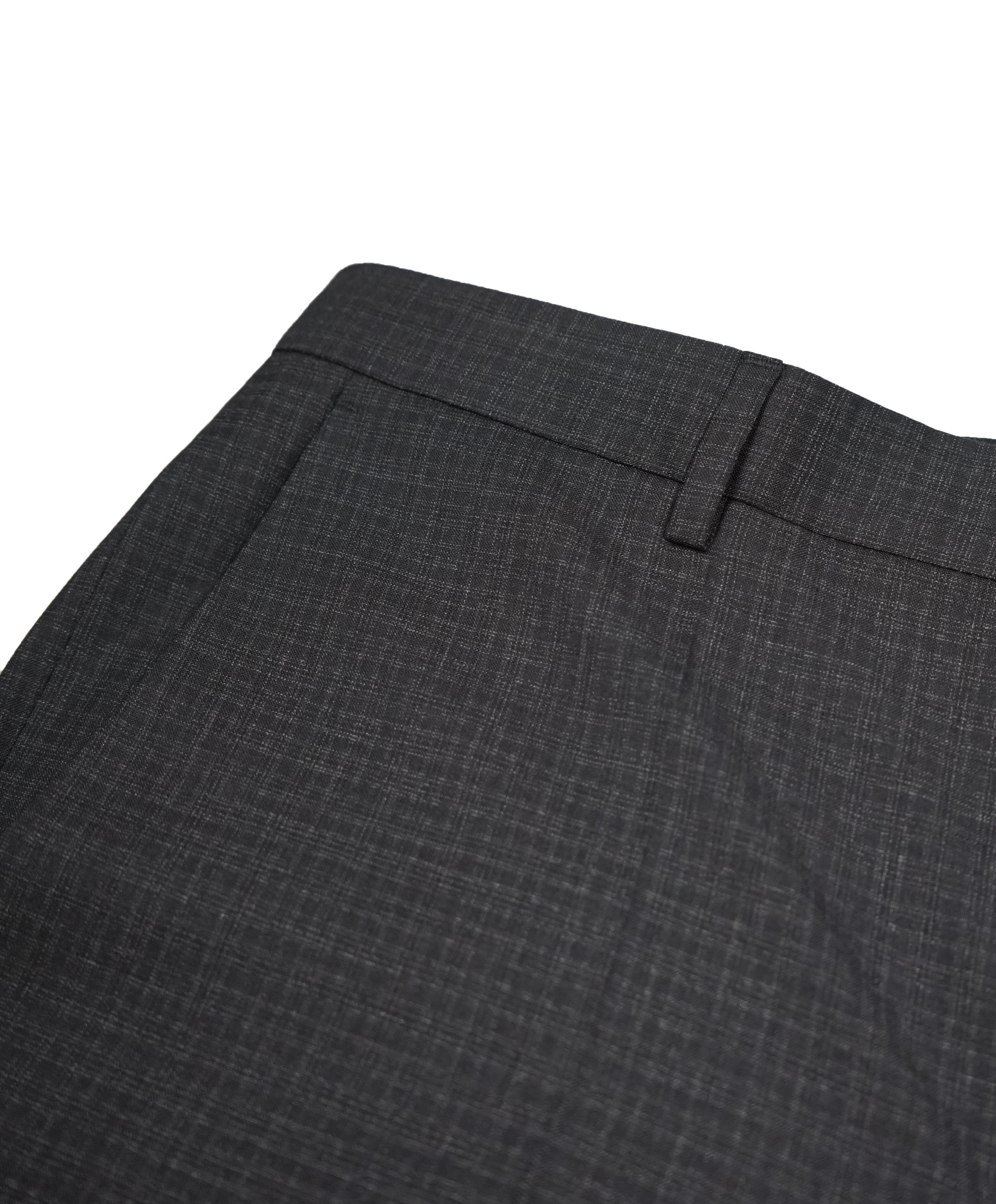 HUGO BOSS - Gray Plaid Flat Front Dress Pants - 34W