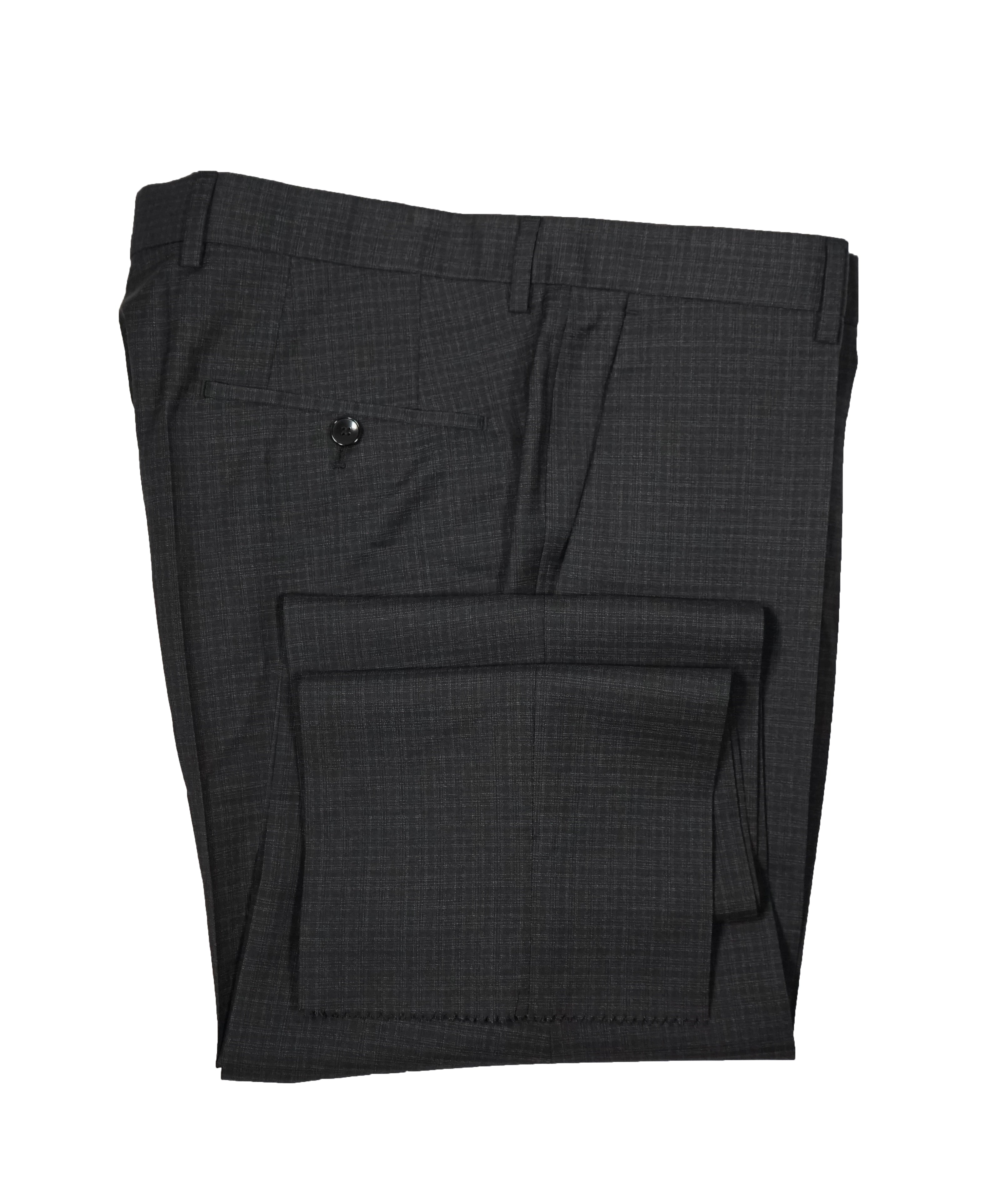 HUGO BOSS - Gray Plaid Flat Front Dress Pants - 34W