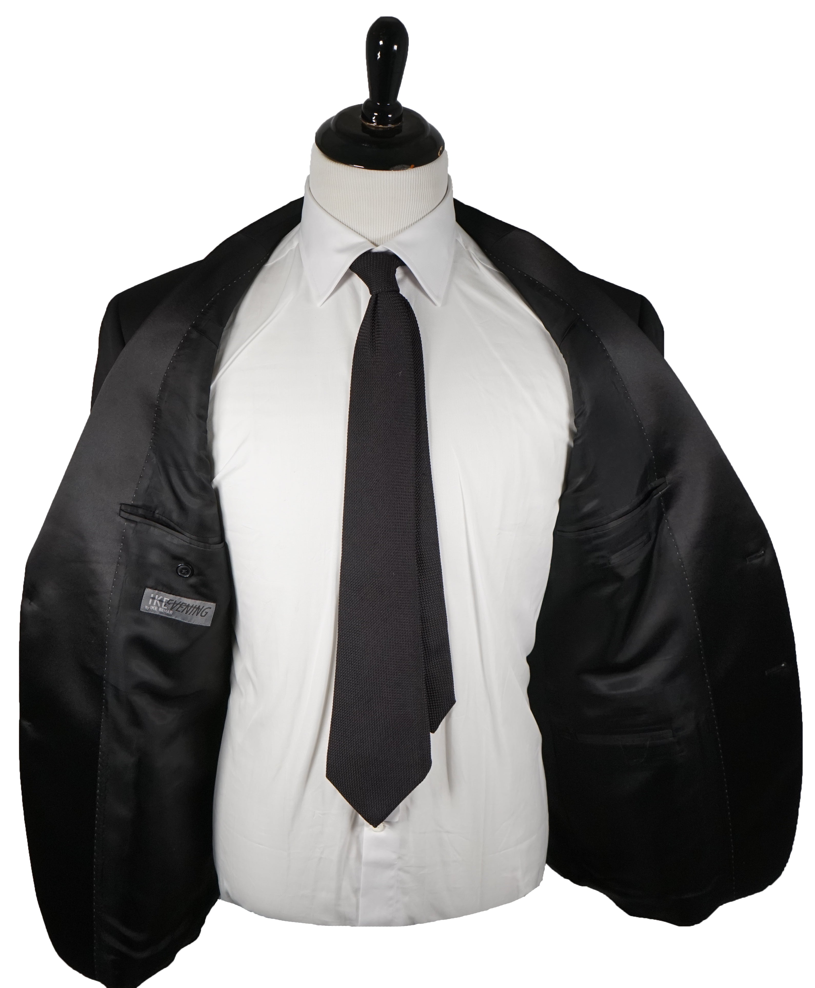 IKE BEHAR - Notch Lapel Classic Black 2-Button Tuxedo Suit - 46R