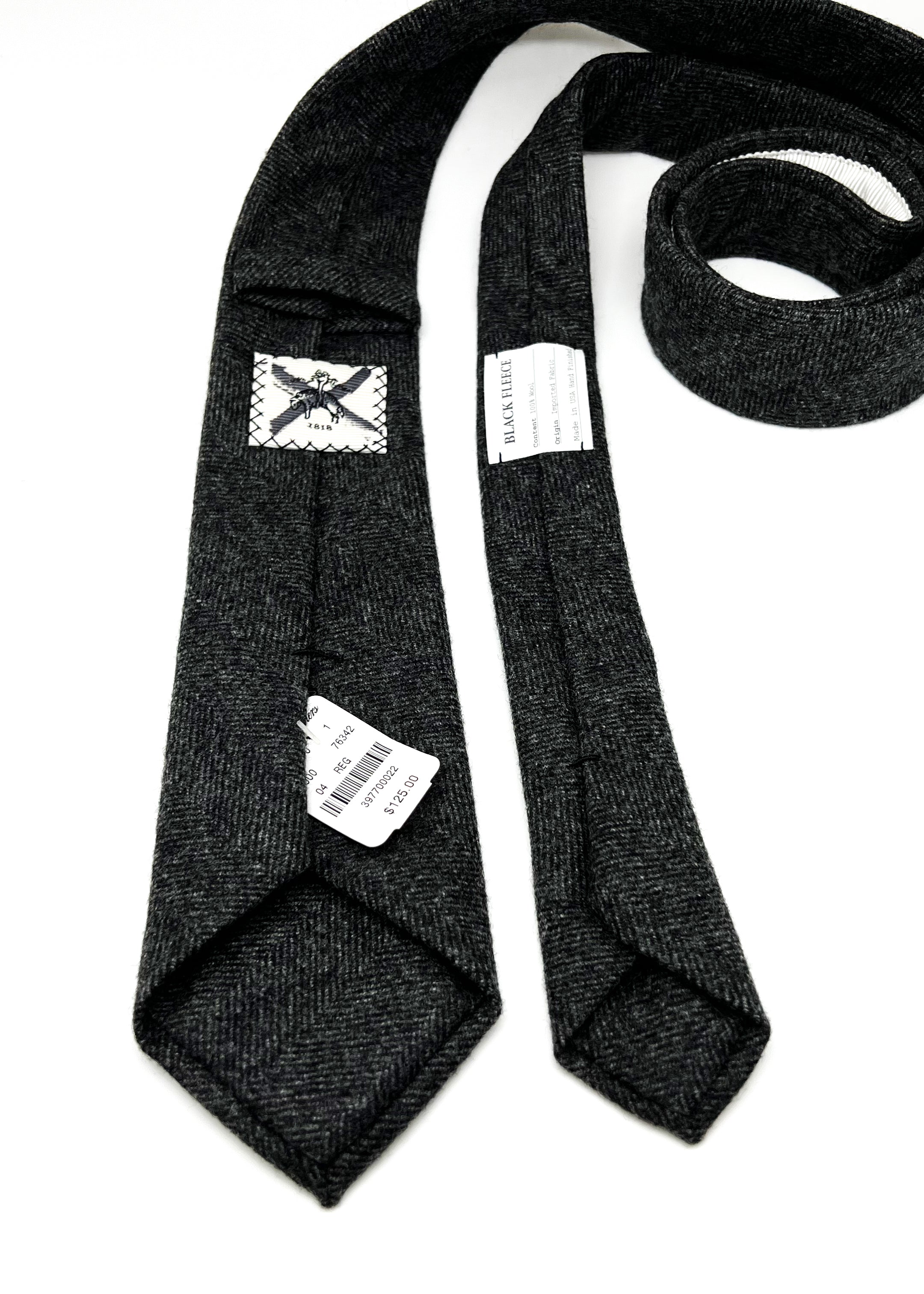 BROOKS BROTHERS BLACK FLEECE - By THOM BROWNE Wool Herringbone - Tie