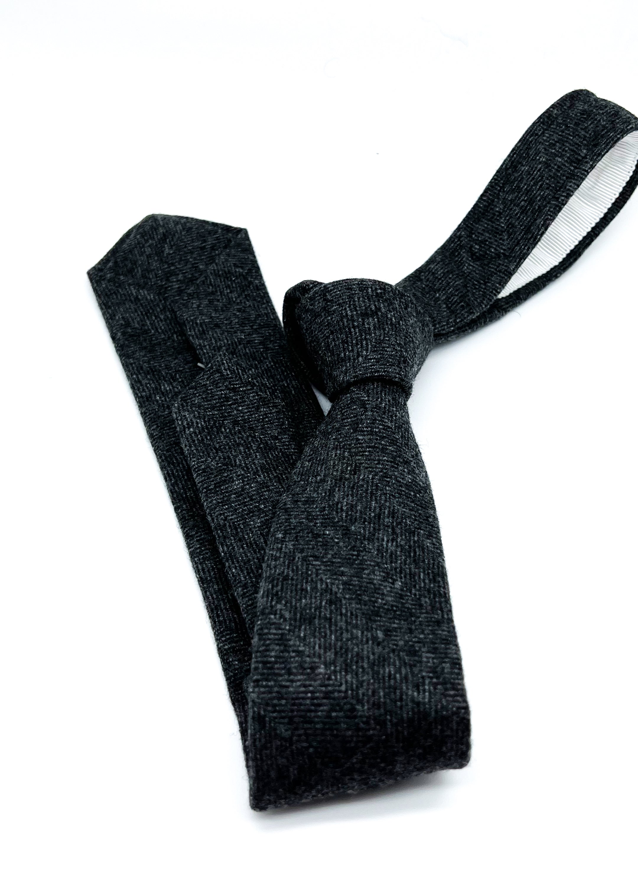 BROOKS BROTHERS BLACK FLEECE - By THOM BROWNE Wool Herringbone - Tie