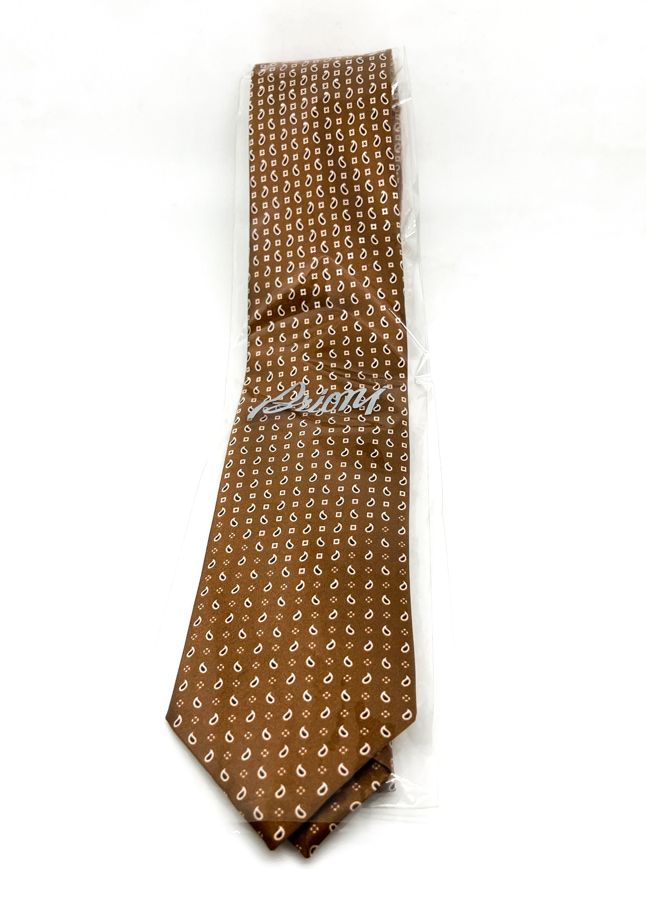 $240 BRIONI - Brown Gradient Paisley Tie *CLOSET STAPLE* Silk 3" - Tie