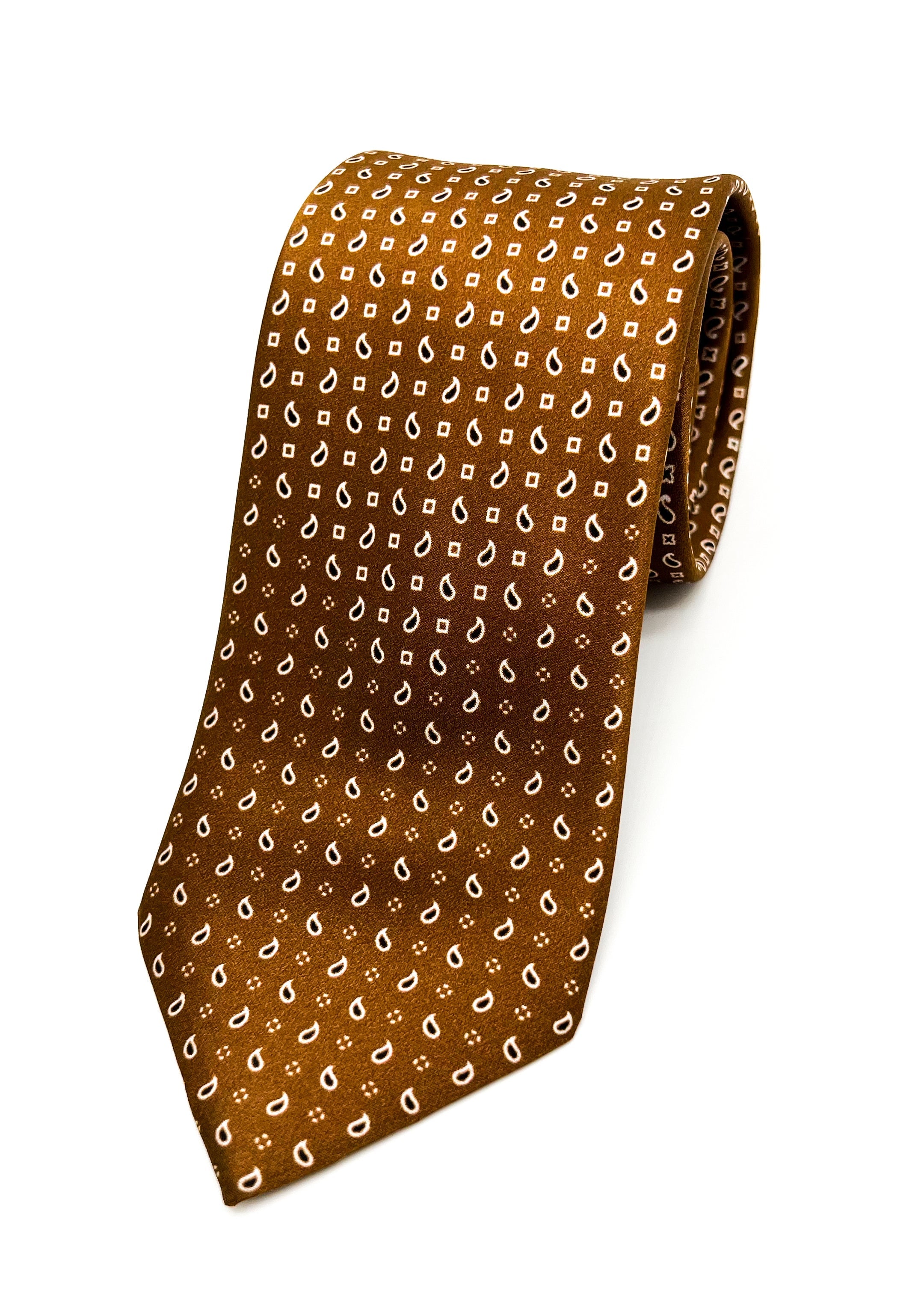 $240 BRIONI - Brown Gradient Paisley Tie *CLOSET STAPLE* Silk 3" - Tie