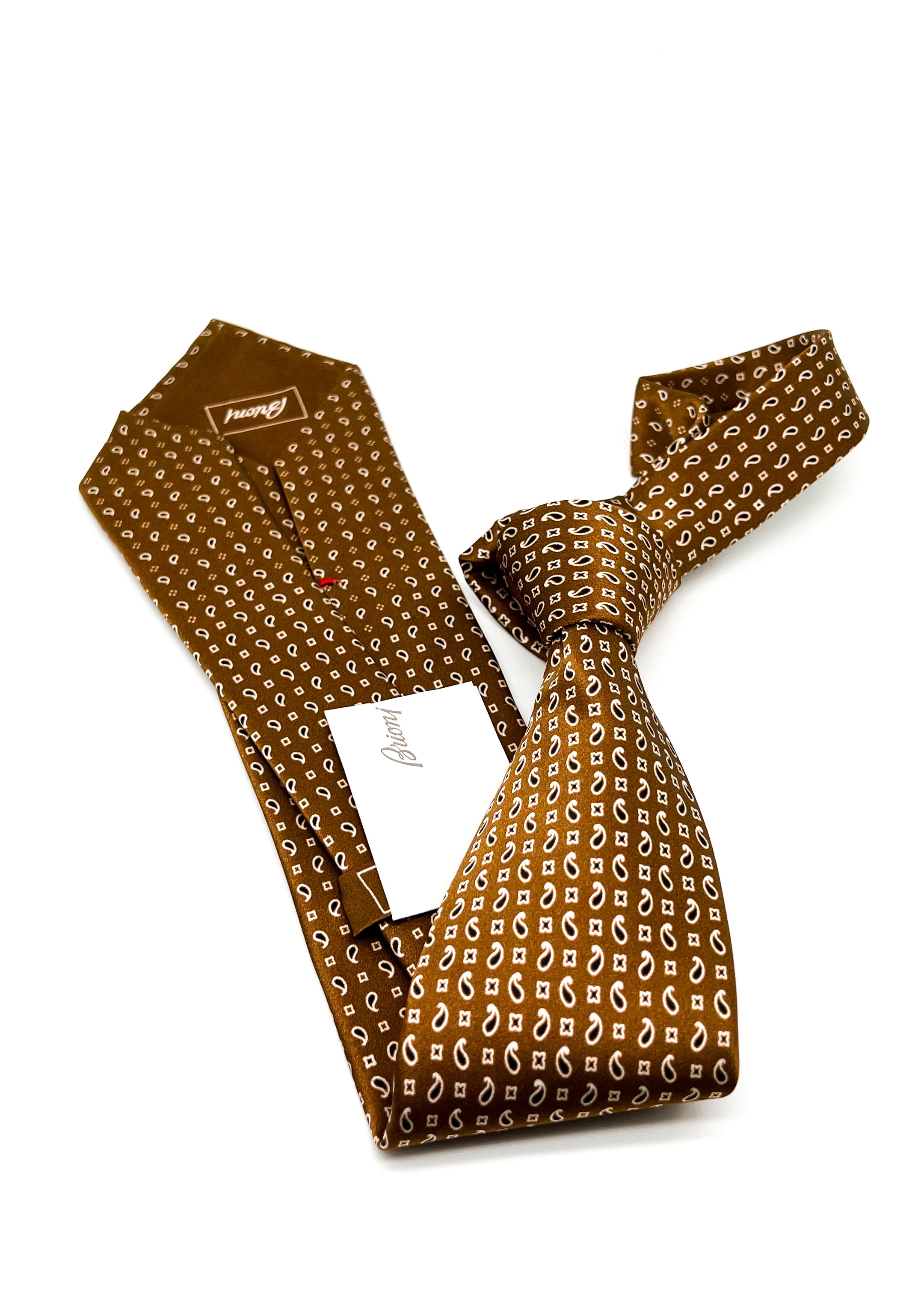 $240 BRIONI - Brown Gradient Paisley Tie *CLOSET STAPLE* Silk 3" - Tie