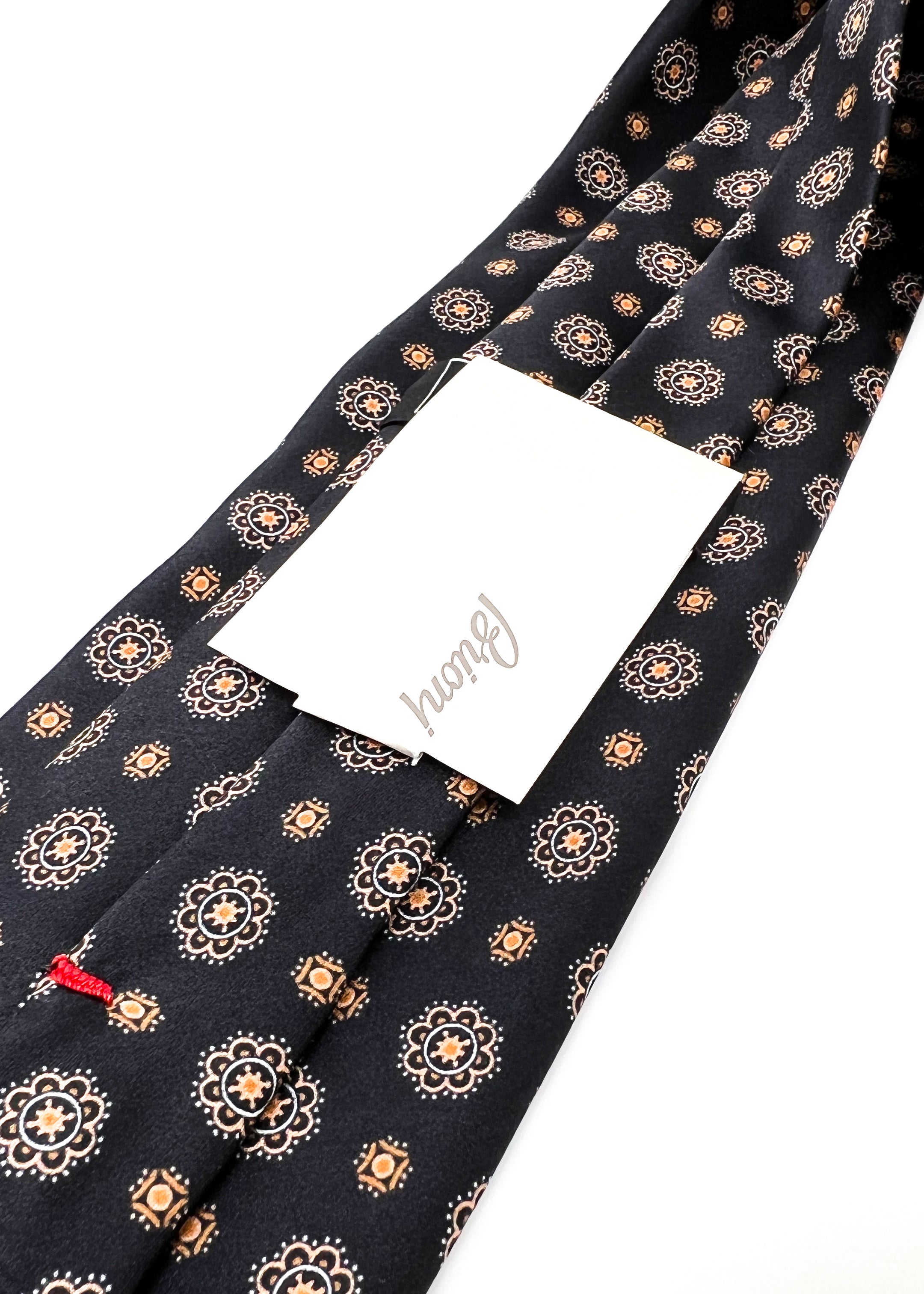 $240 BRIONI - Black Floral Pattern Silk 3" - Tie