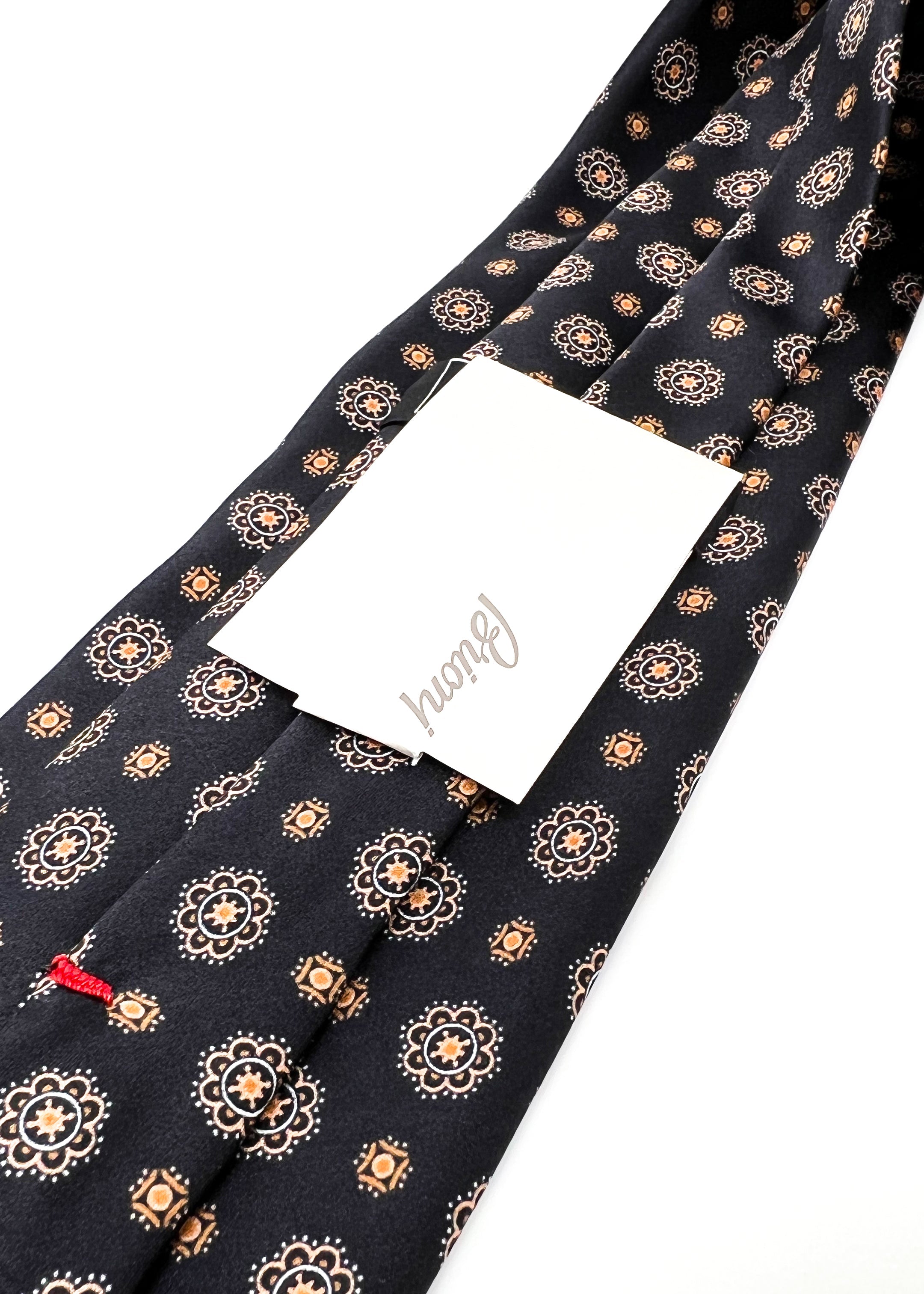 $240 BRIONI - Black Floral Pattern Silk 3" - Tie