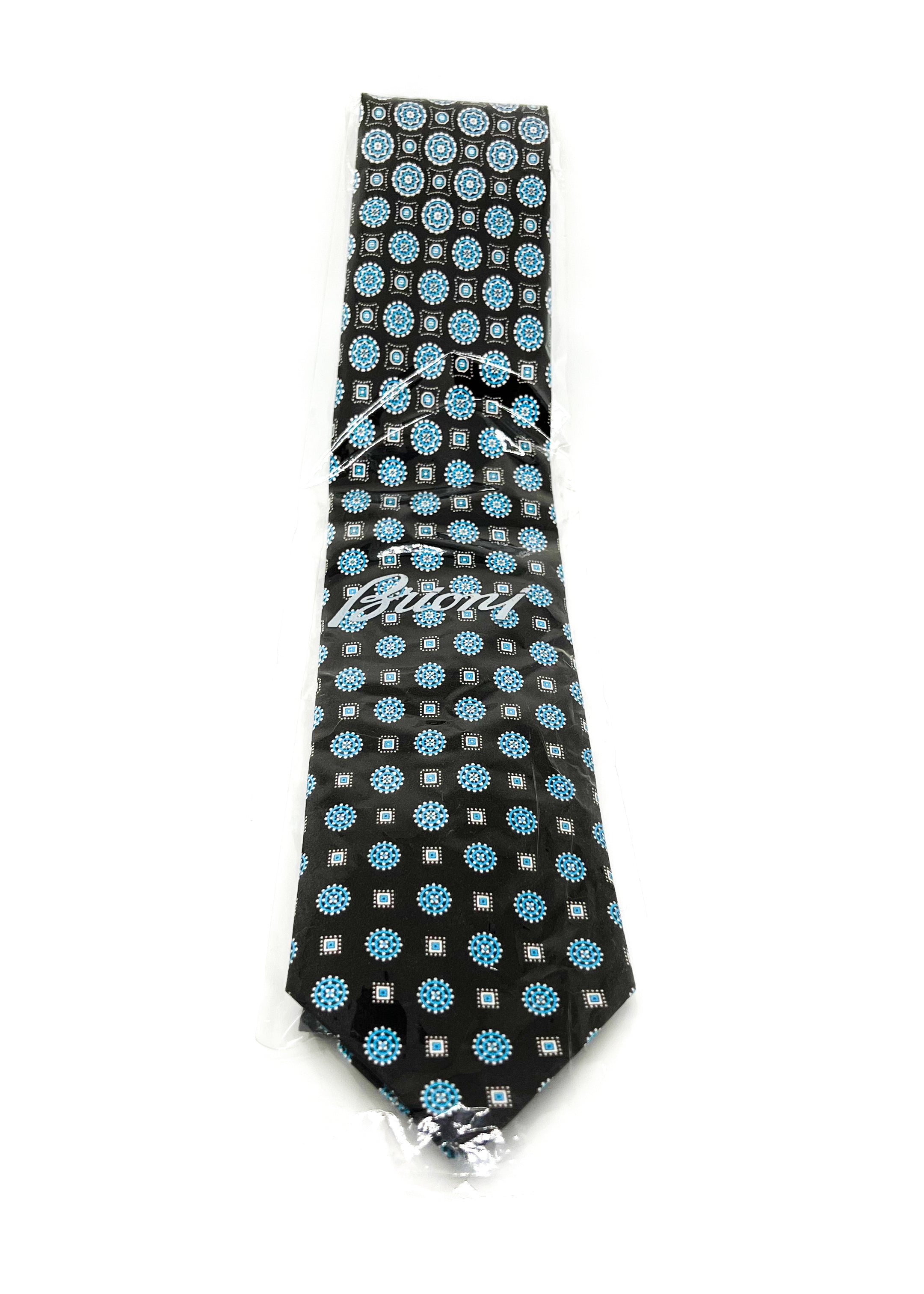 $240 BRIONI - Gradient Medallion Pattern Silk 3" - Tie