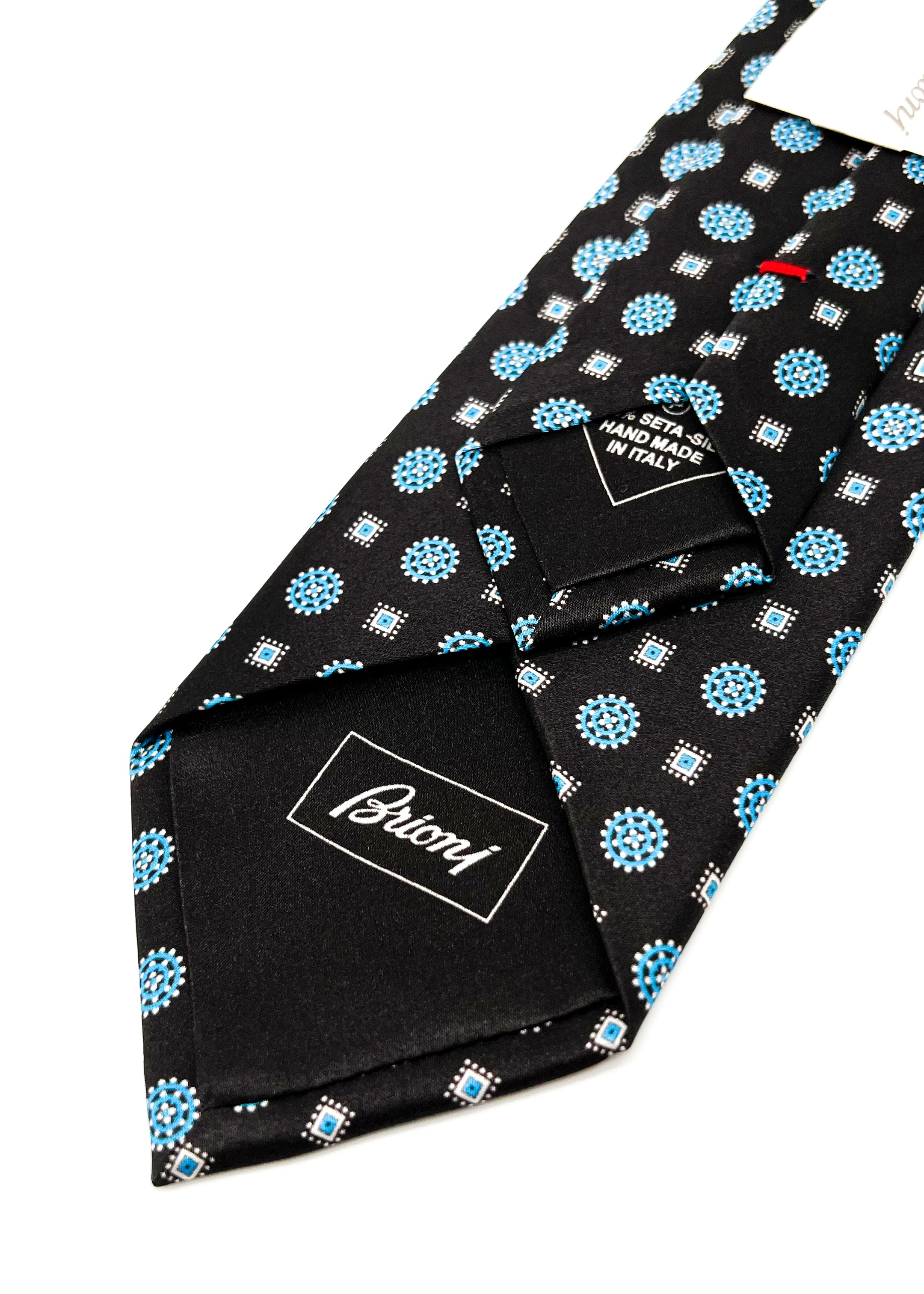 $240 BRIONI - Gradient Medallion Pattern Silk 3" - Tie