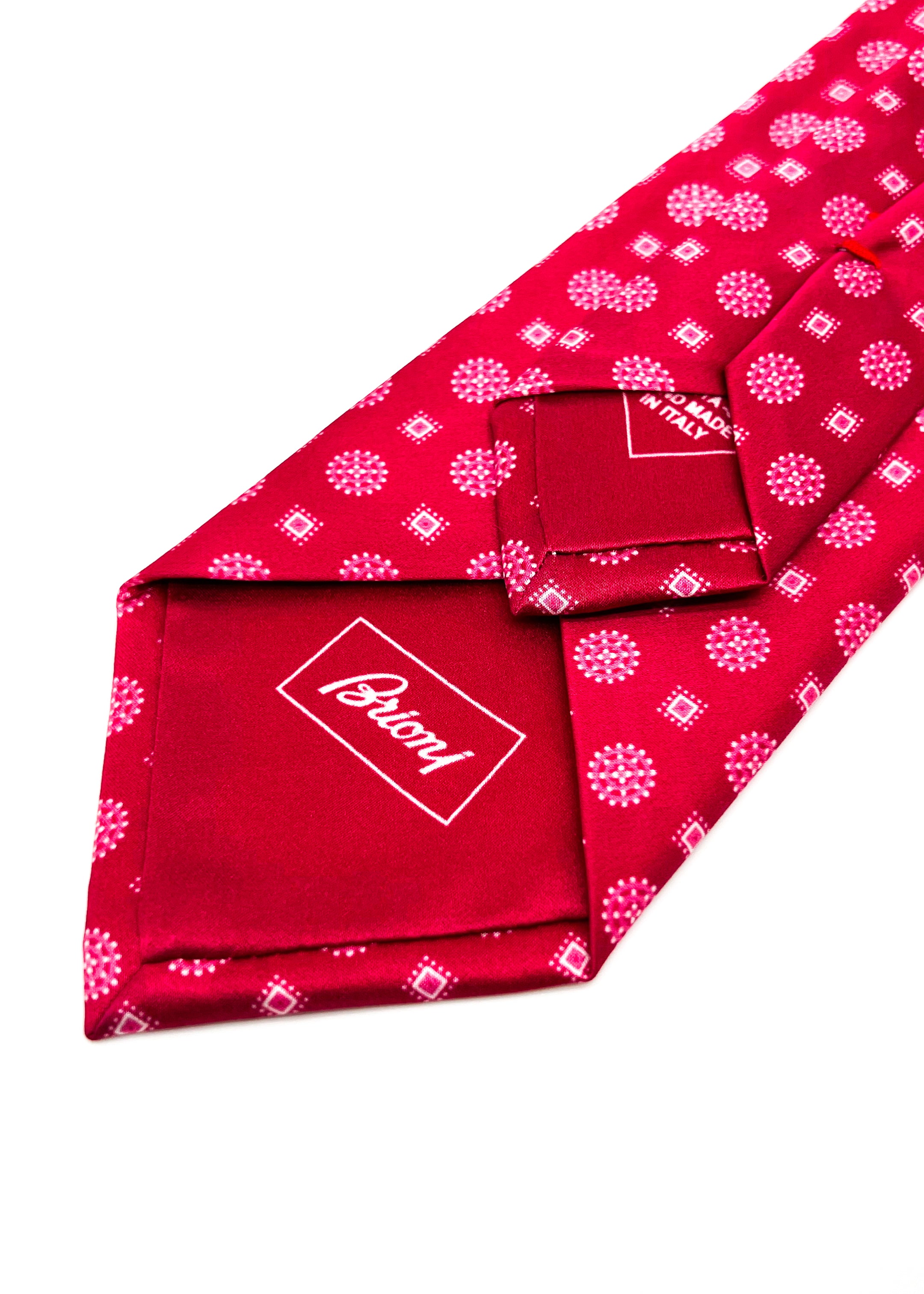$240 BRIONI - Gradient Medallion Pattern Hot Pink Silk 3" - Tie