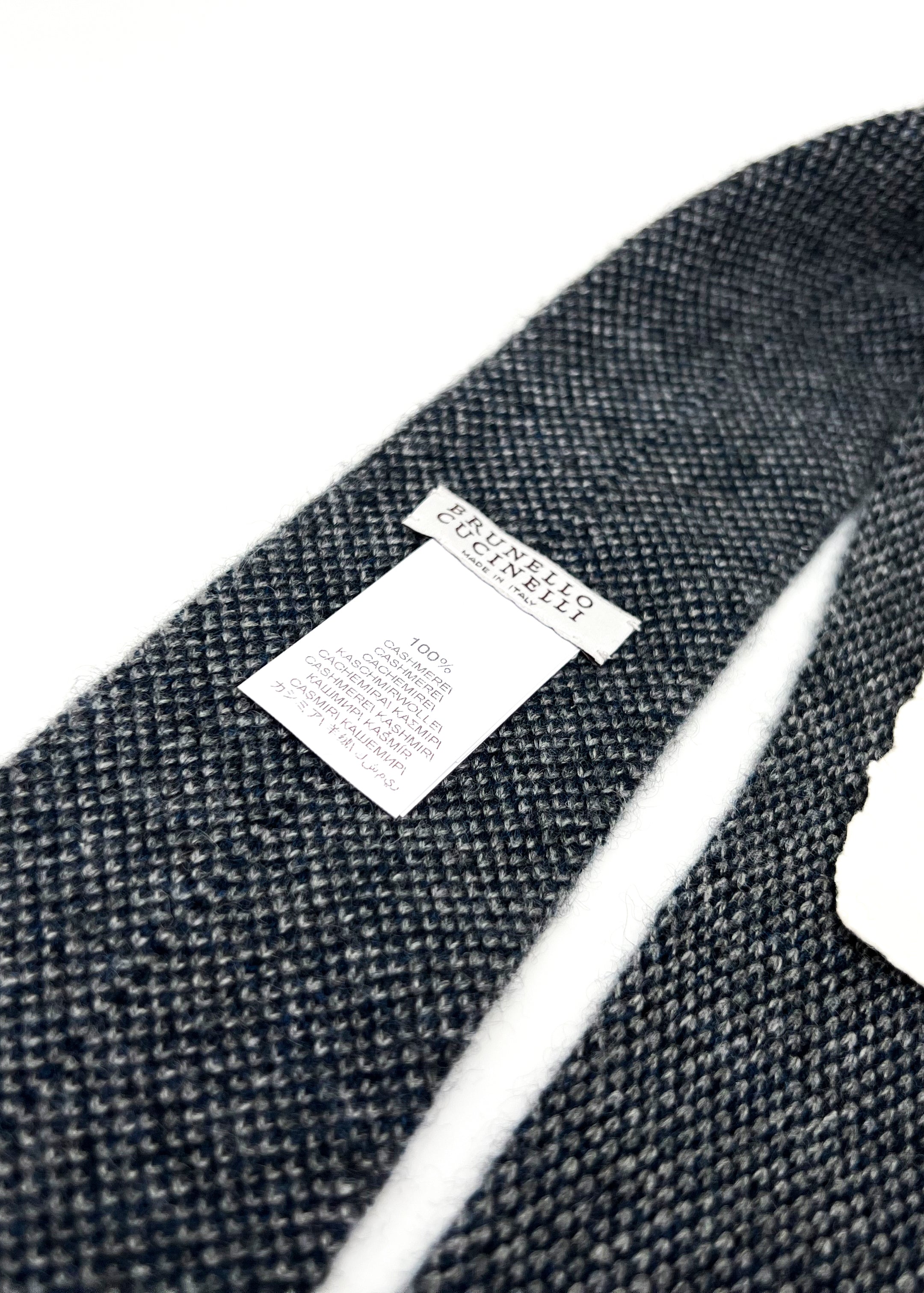 $395 BRUNELLO CUCINELLI - Pure CASHMERE Gray Knit Tie 2.25" - Tie