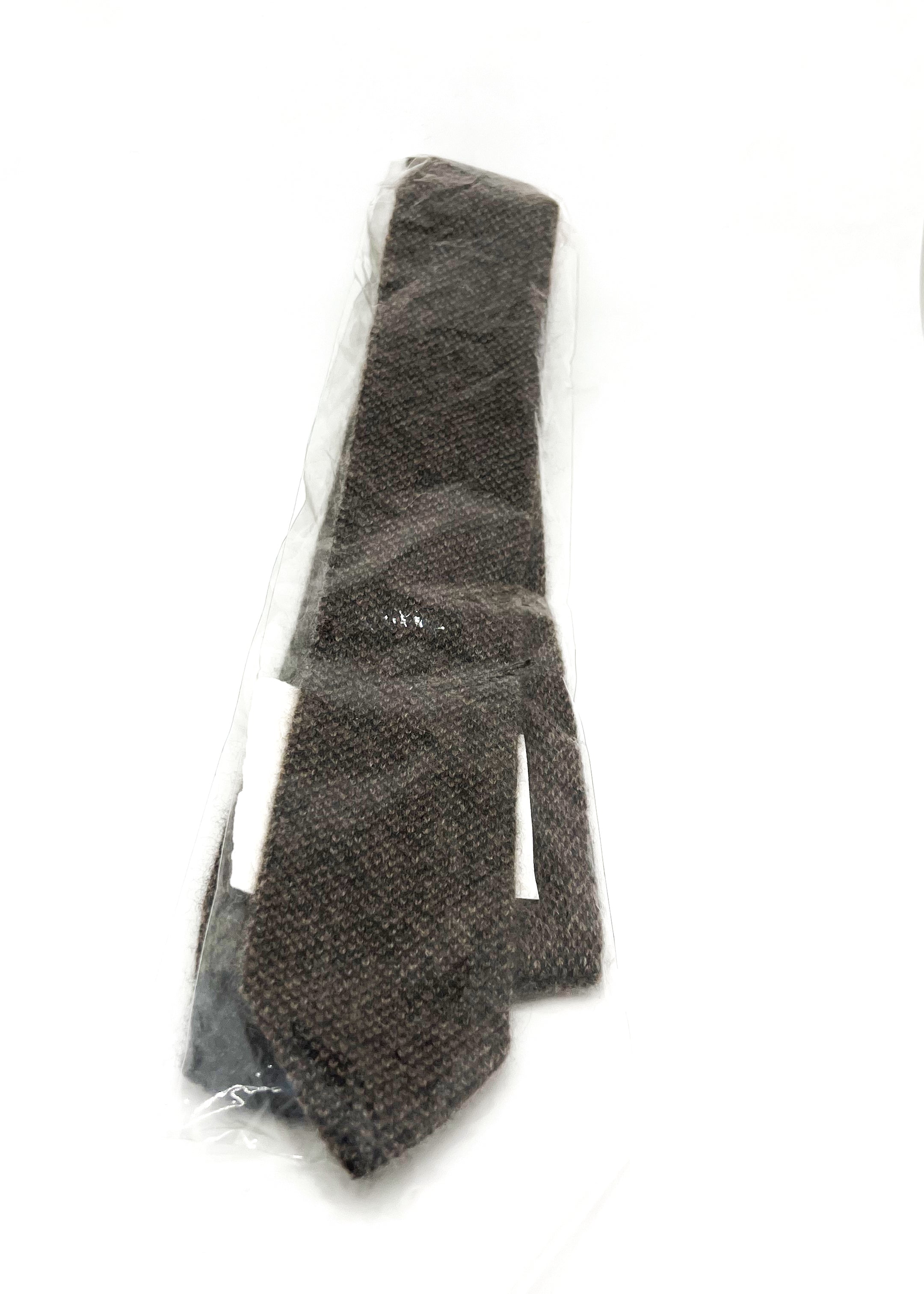 $395 BRUNELLO CUCINELLI - Pure CASHMERE Brown Knit Tie 2.25" - Tie