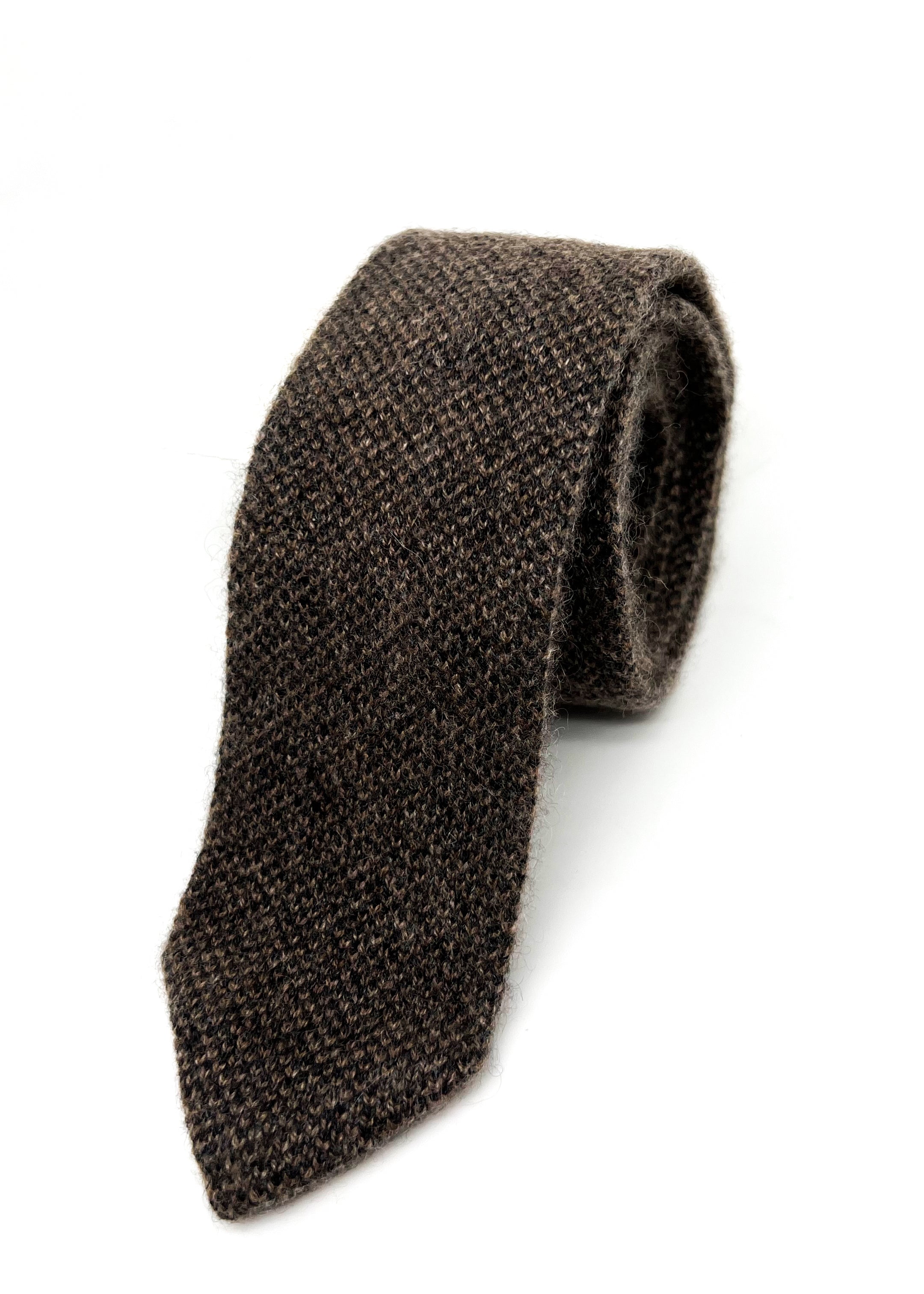 $395 BRUNELLO CUCINELLI - Pure CASHMERE Brown Knit Tie 2.25" - Tie