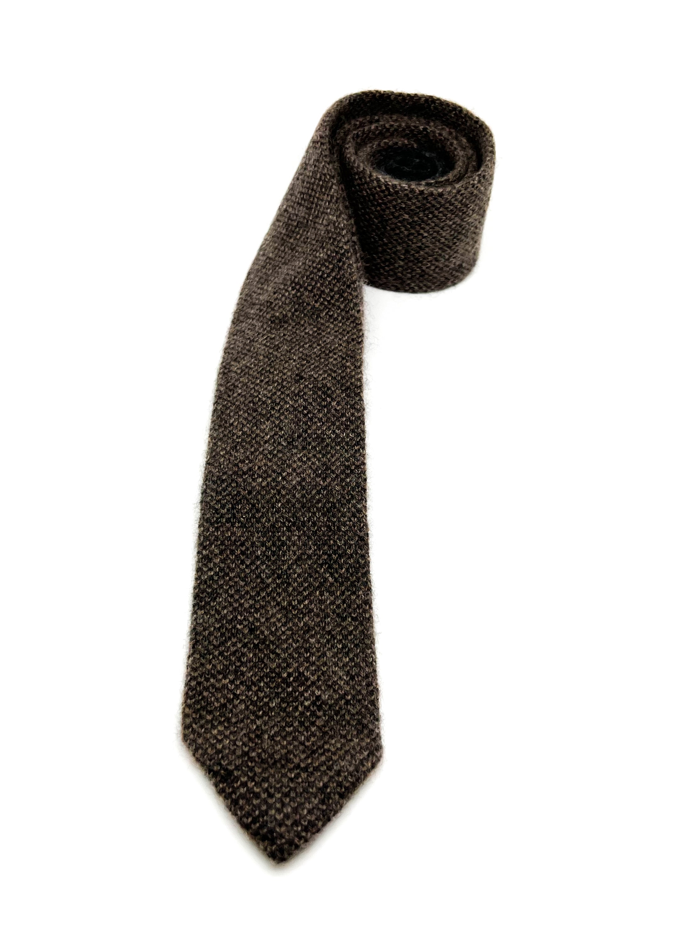 $395 BRUNELLO CUCINELLI - Pure CASHMERE Brown Knit Tie 2.25" - Tie