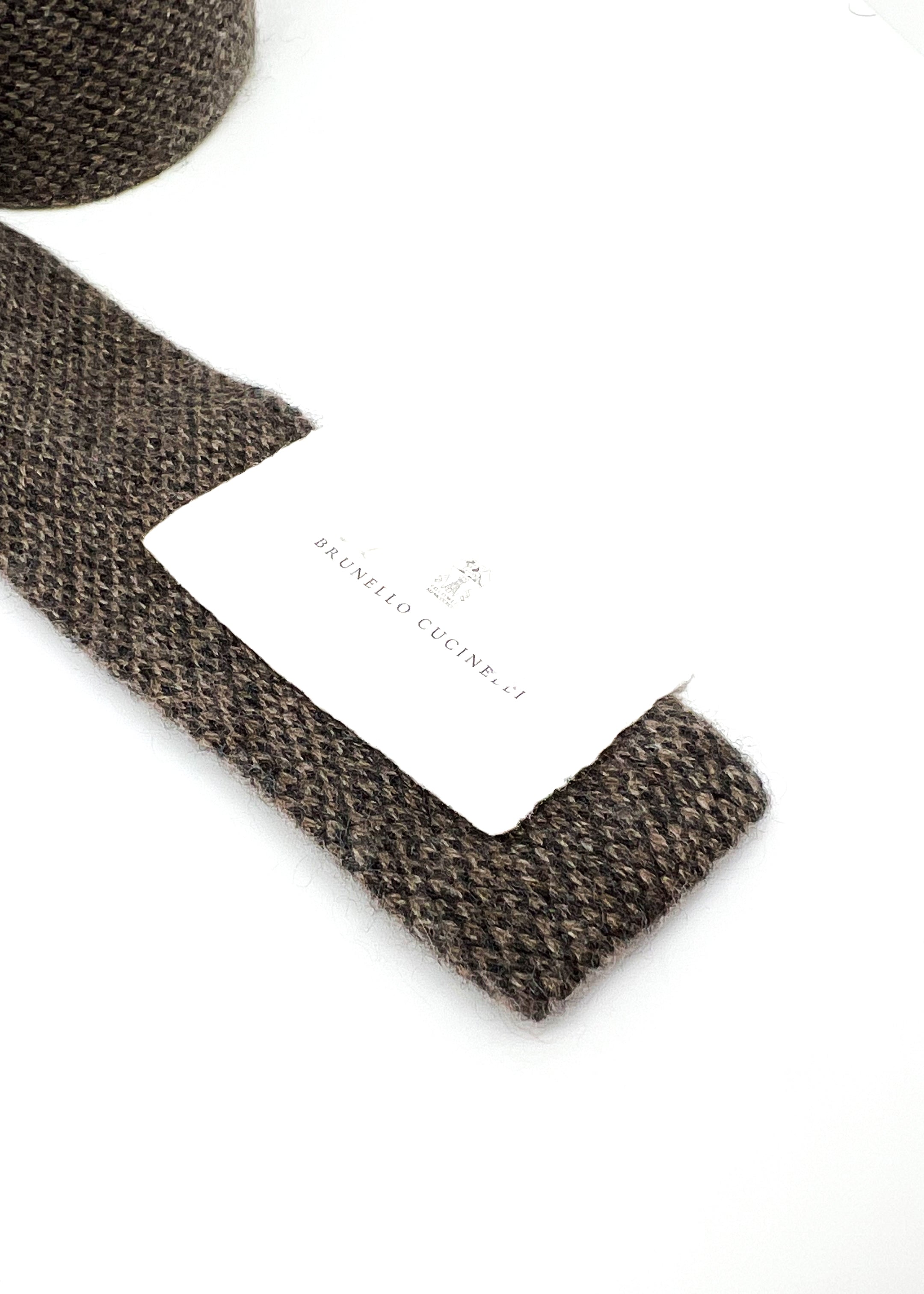 $395 BRUNELLO CUCINELLI - Pure CASHMERE Brown Knit Tie 2.25" - Tie