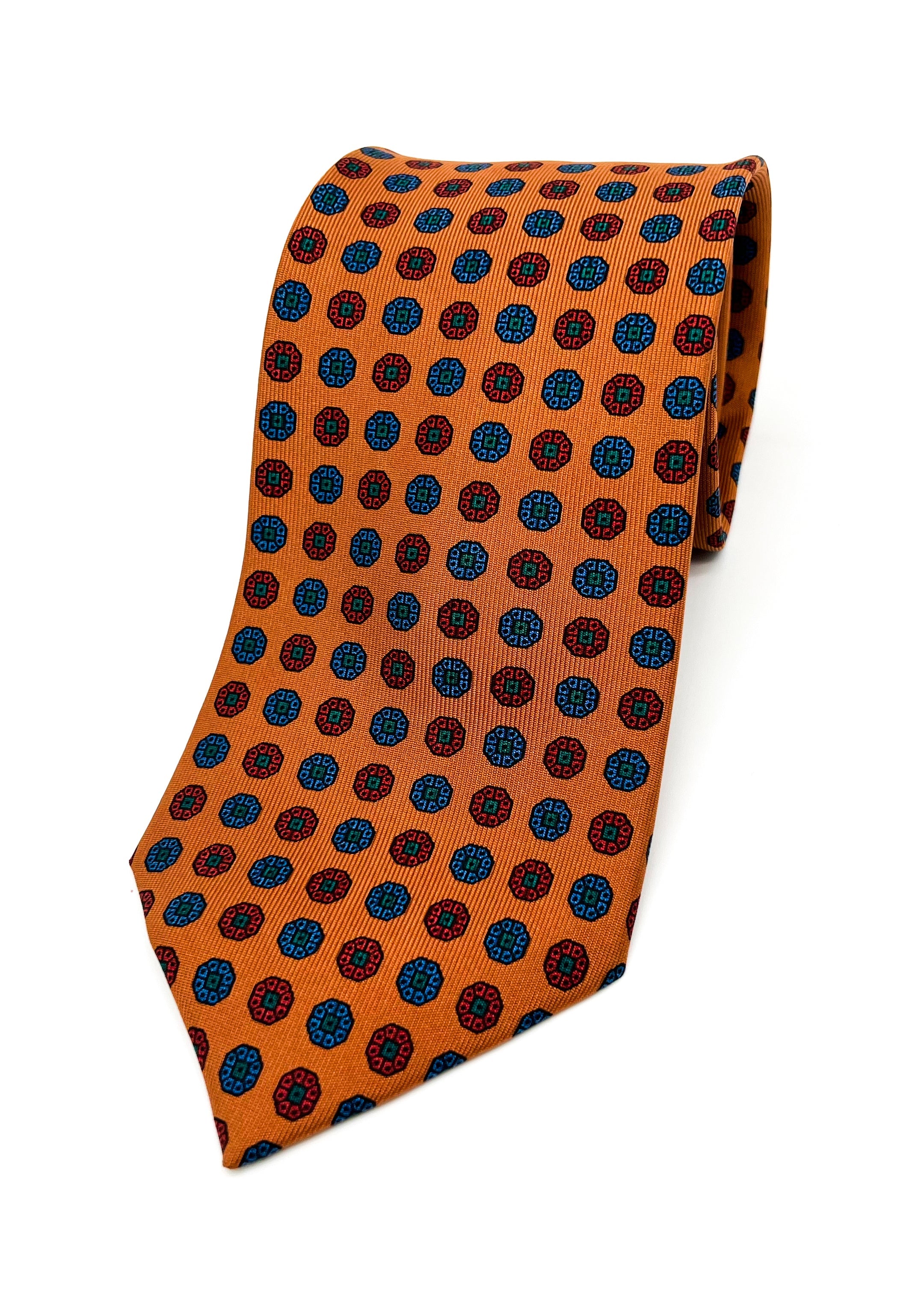 $230 E. MARINELLA - NAPOLI *Hand Made* Pure Silk Medallion 3.5" - Tie