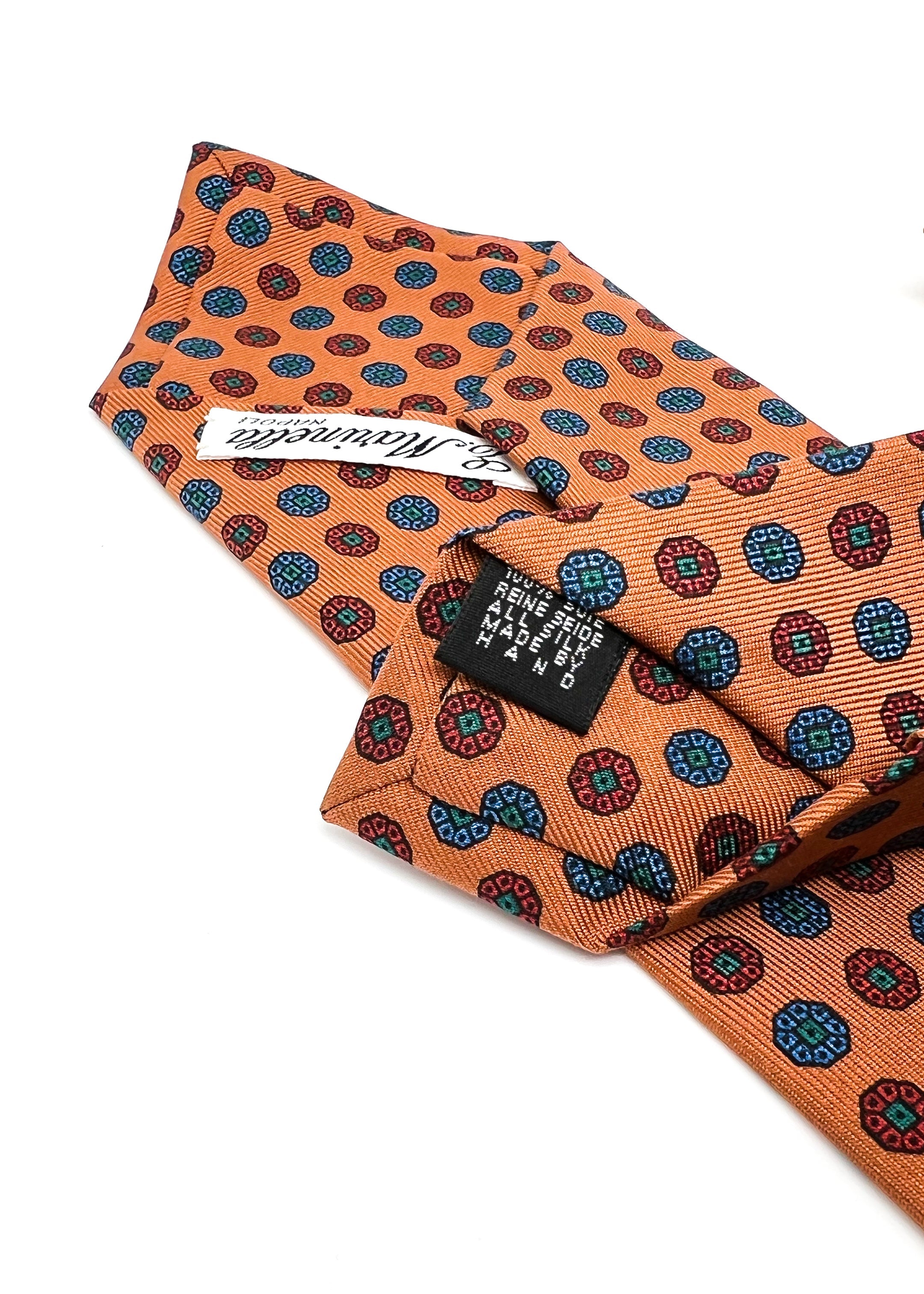 $230 E. MARINELLA - NAPOLI *Hand Made* Pure Silk Medallion 3.5" - Tie