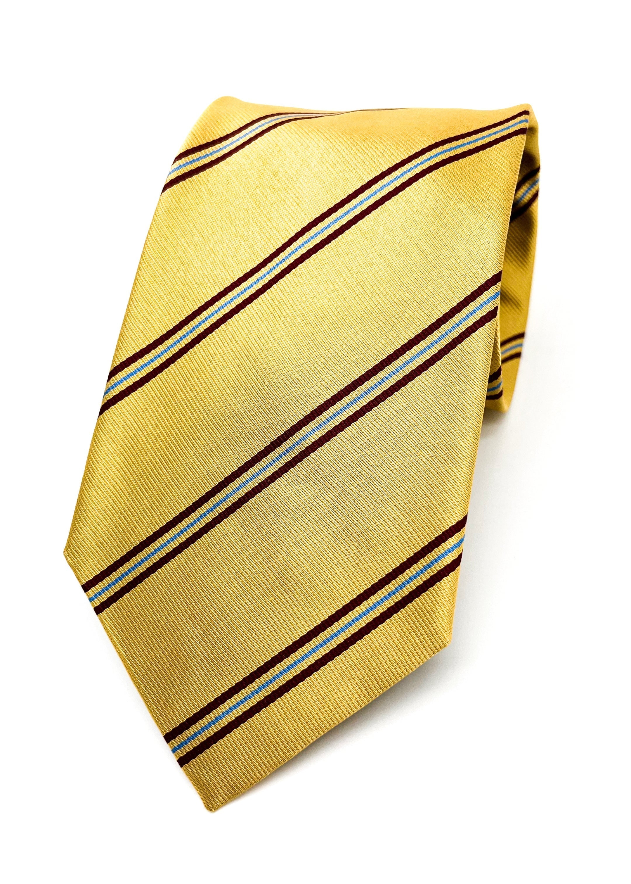 $230 E. MARINELLA - NAPOLI *Hand Made* Collegiate Gold / Burgundy 3.5" - Tie