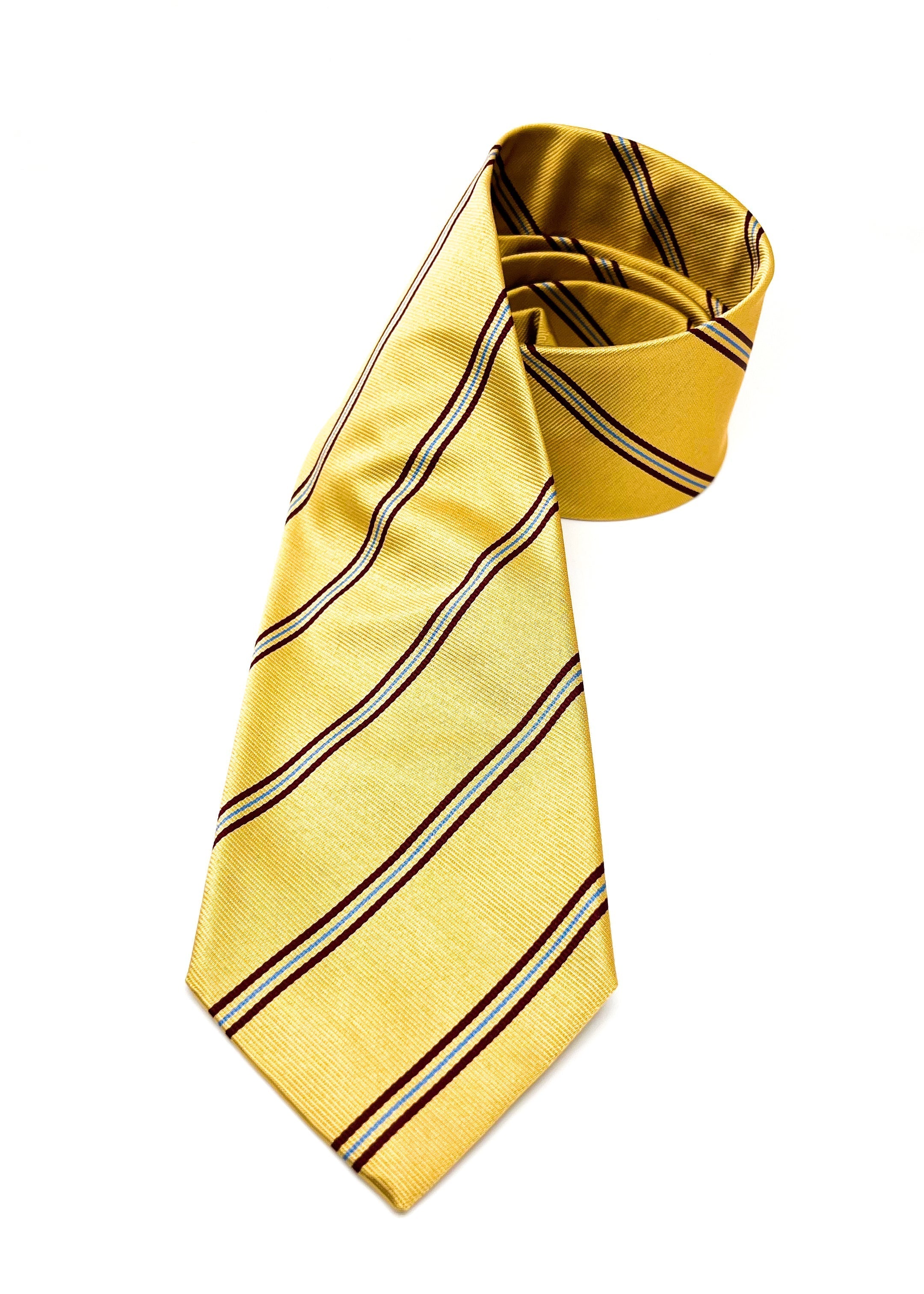 $230 E. MARINELLA - NAPOLI *Hand Made* Collegiate Gold / Burgundy 3.5" - Tie