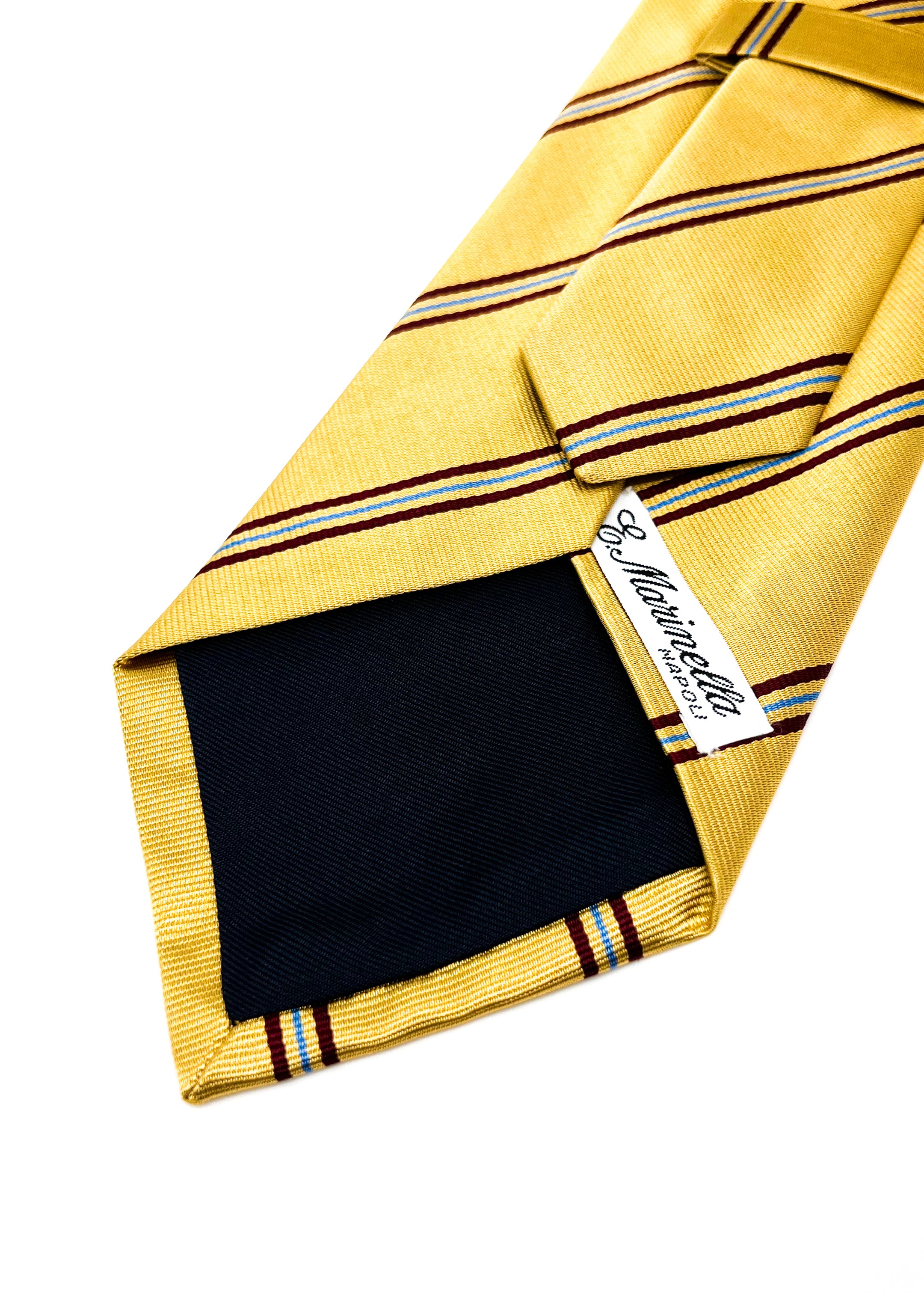 $230 E. MARINELLA - NAPOLI *Hand Made* Collegiate Gold / Burgundy 3.5" - Tie
