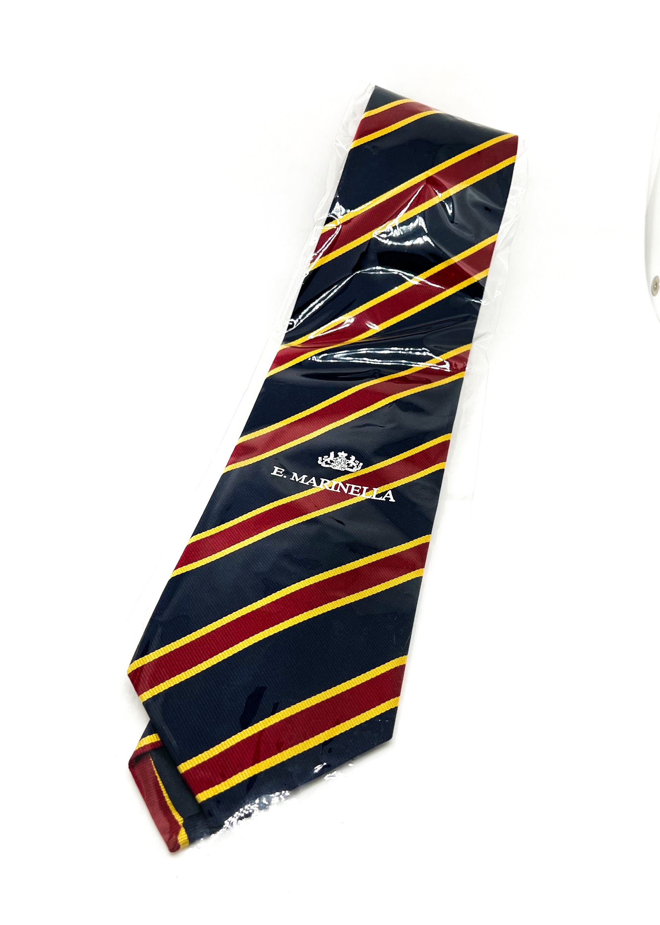 $230 E. MARINELLA - NAPOLI *Hand Made* Collegiate Navy Alt Stripe 3.5" - Tie