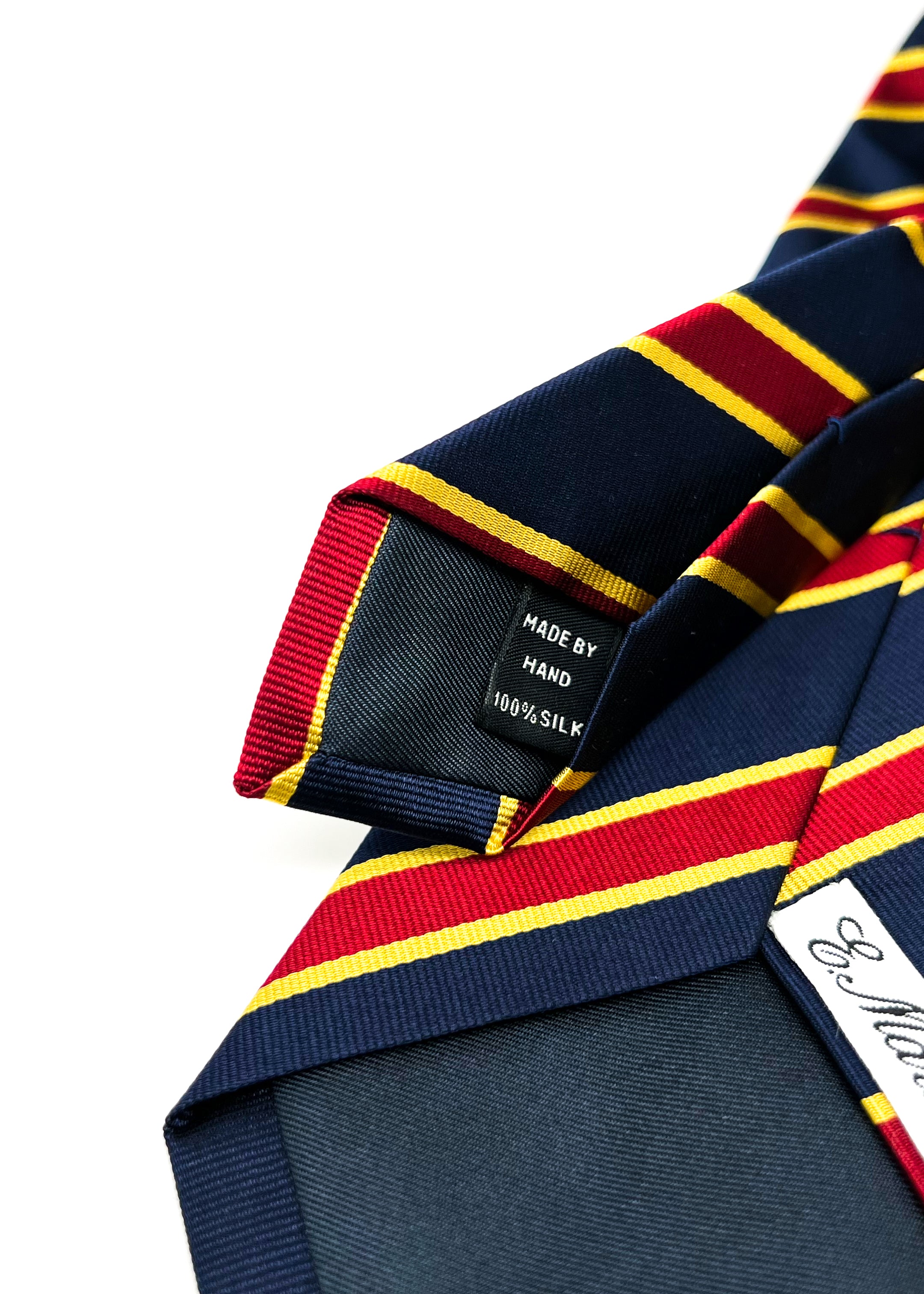 $230 E. MARINELLA - NAPOLI *Hand Made* Collegiate Navy Alt Stripe 3.5" - Tie