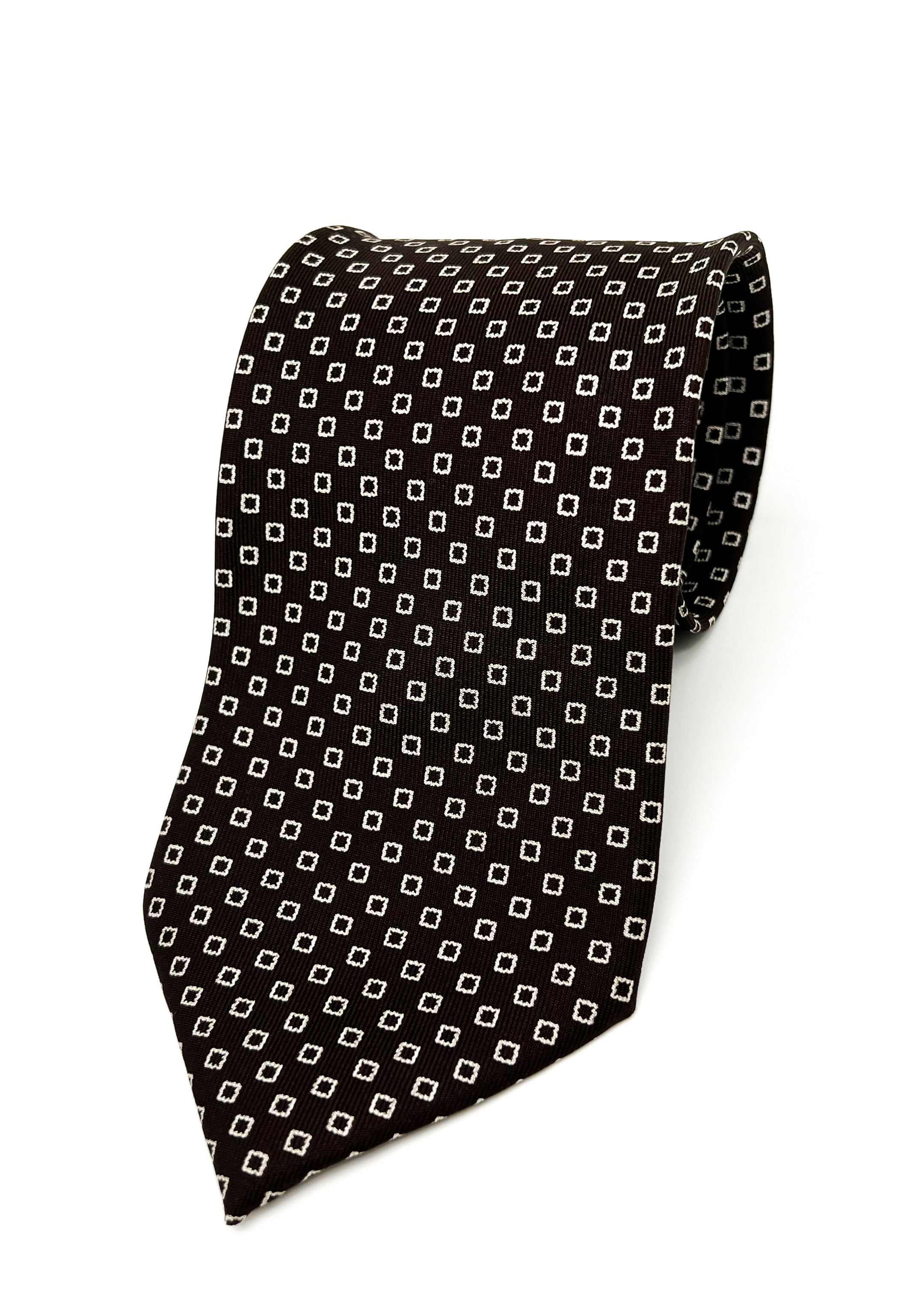 $230 E. MARINELLA - NAPOLI *Hand Made* Brown Floral SILK 3.5" - Tie