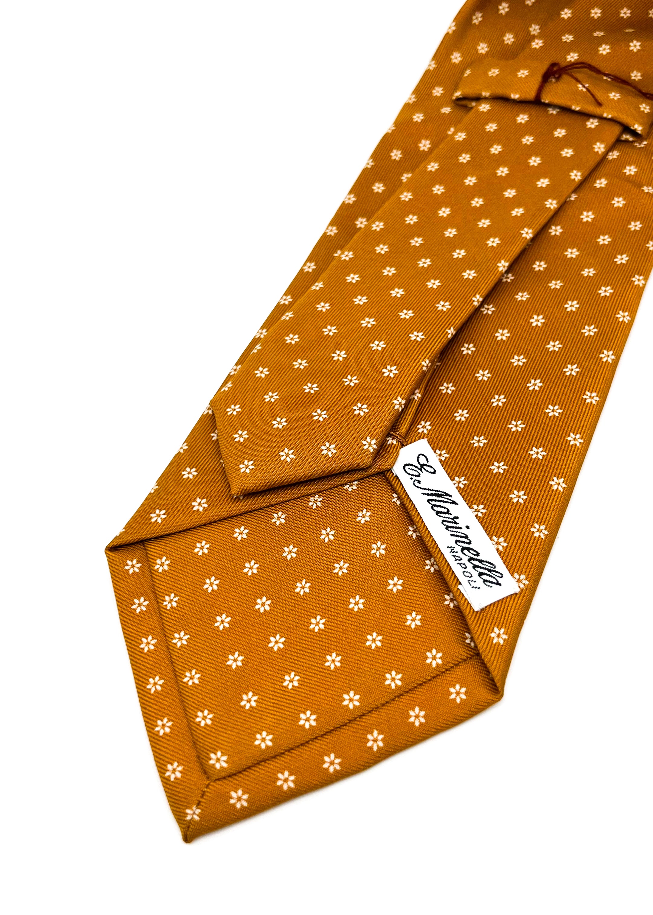 $230 E. MARINELLA - NAPOLI *Hand Made* Pumpkin Floral SILK 3.5" - Tie