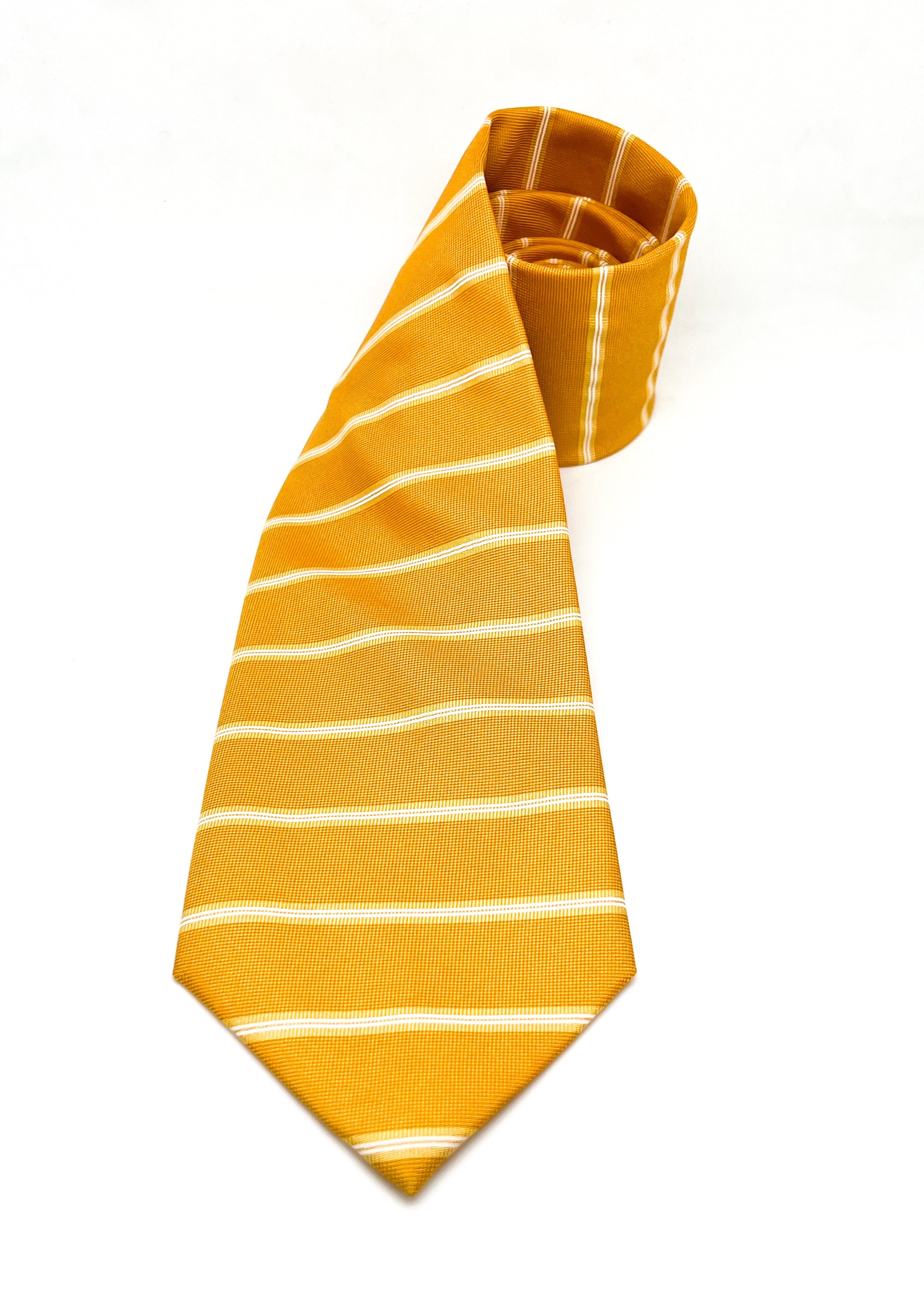 $230 E. MARINELLA - NAPOLI *Hand Made* Orange Horizontal Stripe 3.5" - Tie