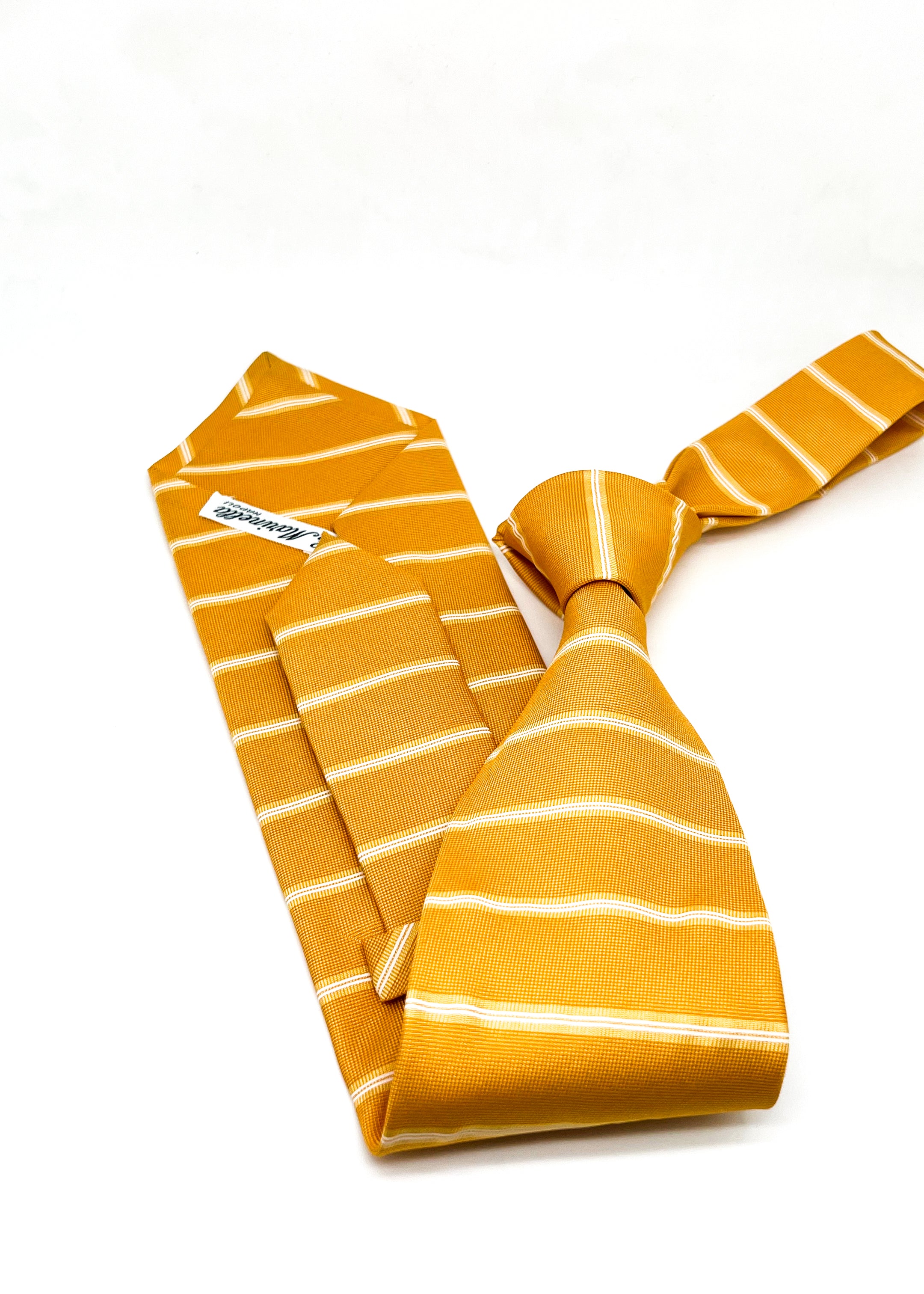 $230 E. MARINELLA - NAPOLI *Hand Made* Orange Horizontal Stripe 3.5" - Tie