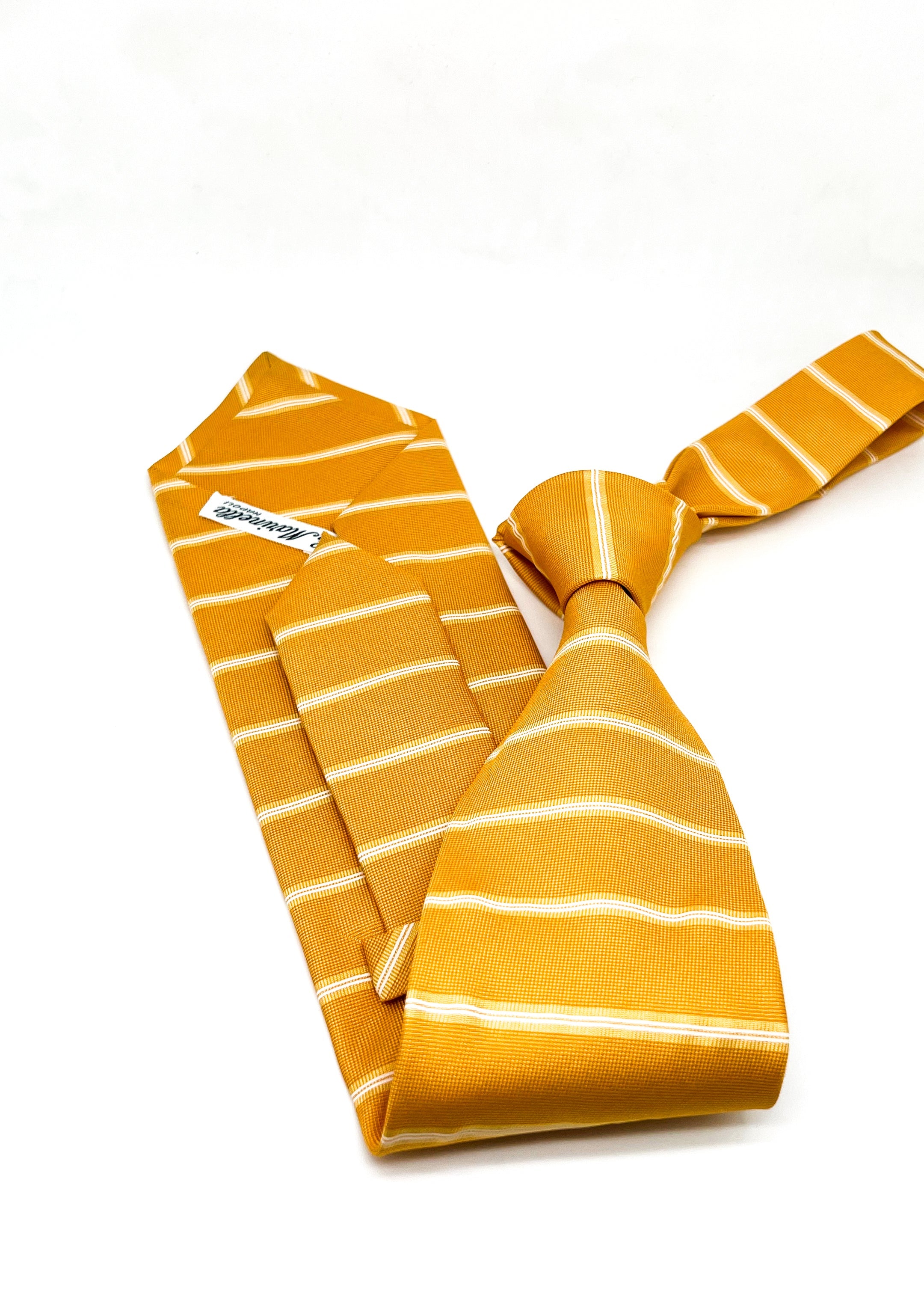 $230 E. MARINELLA - NAPOLI *Hand Made* Orange Horizontal Stripe 3.5" - Tie