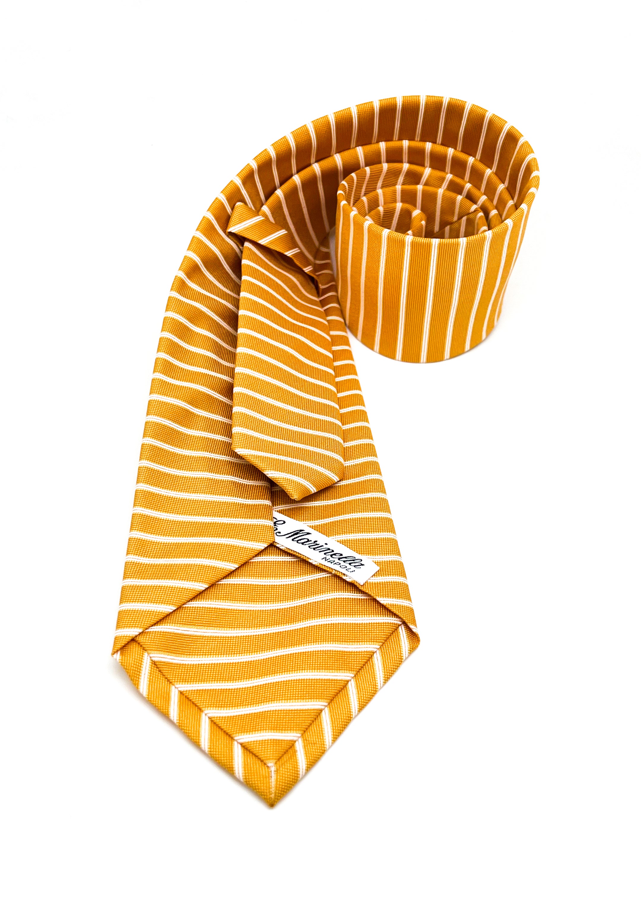$230 E. MARINELLA - NAPOLI *Hand Made* Orange Multi Horizontal Stripe 3.5" - Tie