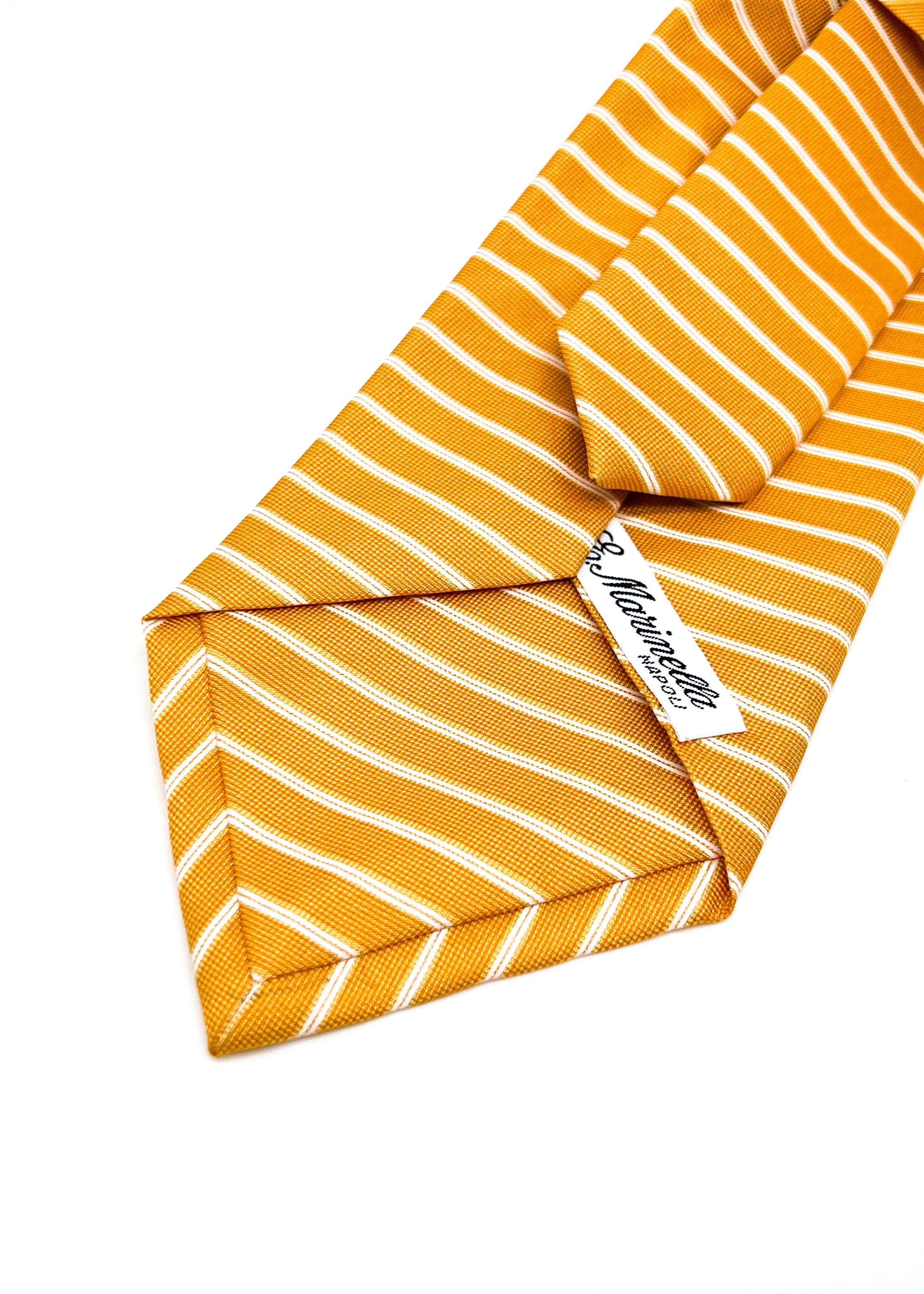 $230 E. MARINELLA - NAPOLI *Hand Made* Orange Multi Horizontal Stripe 3.5" - Tie
