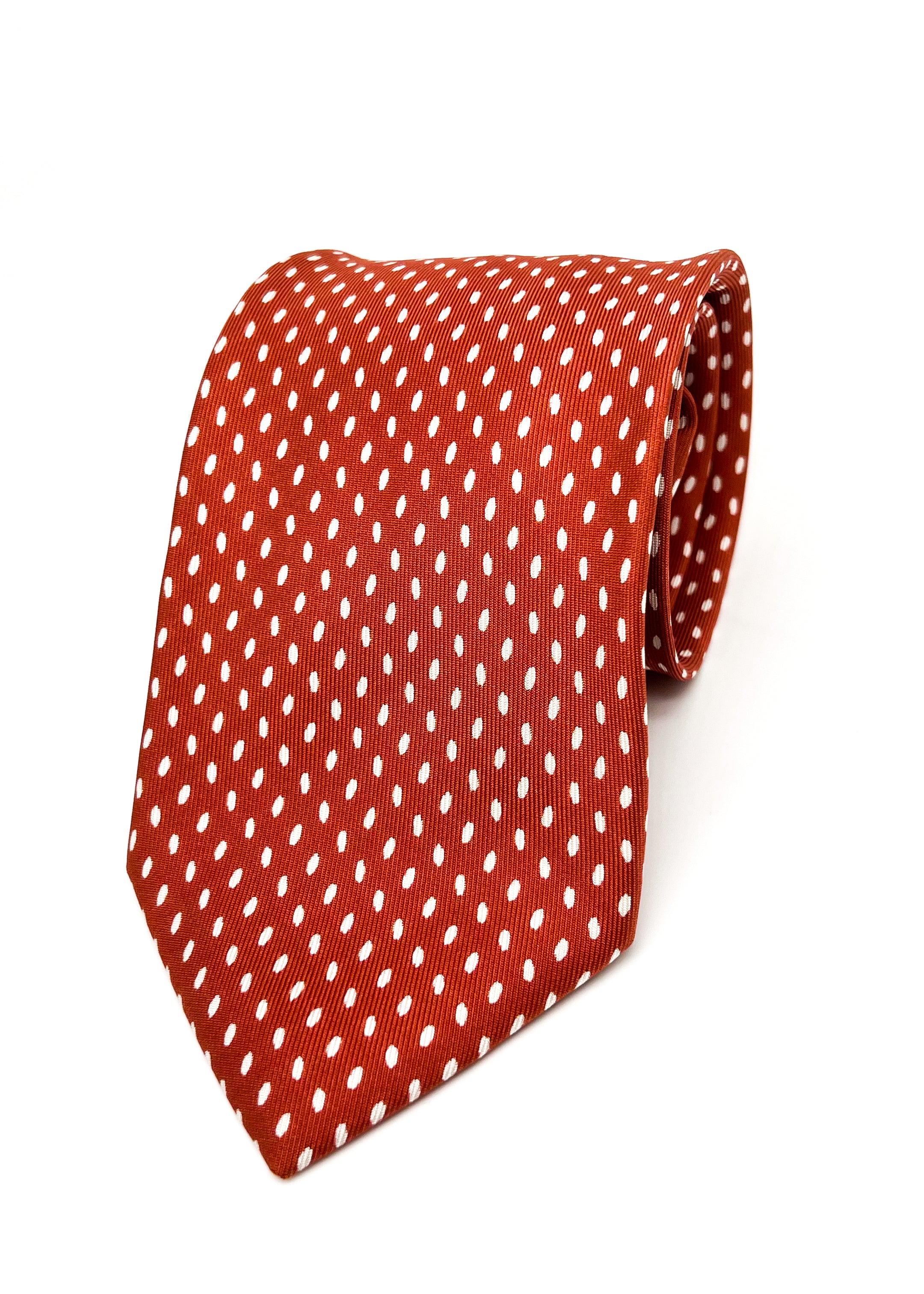 $230 E. MARINELLA - NAPOLI *Hand Made* Light Red / Ivory 3.5" - Tie