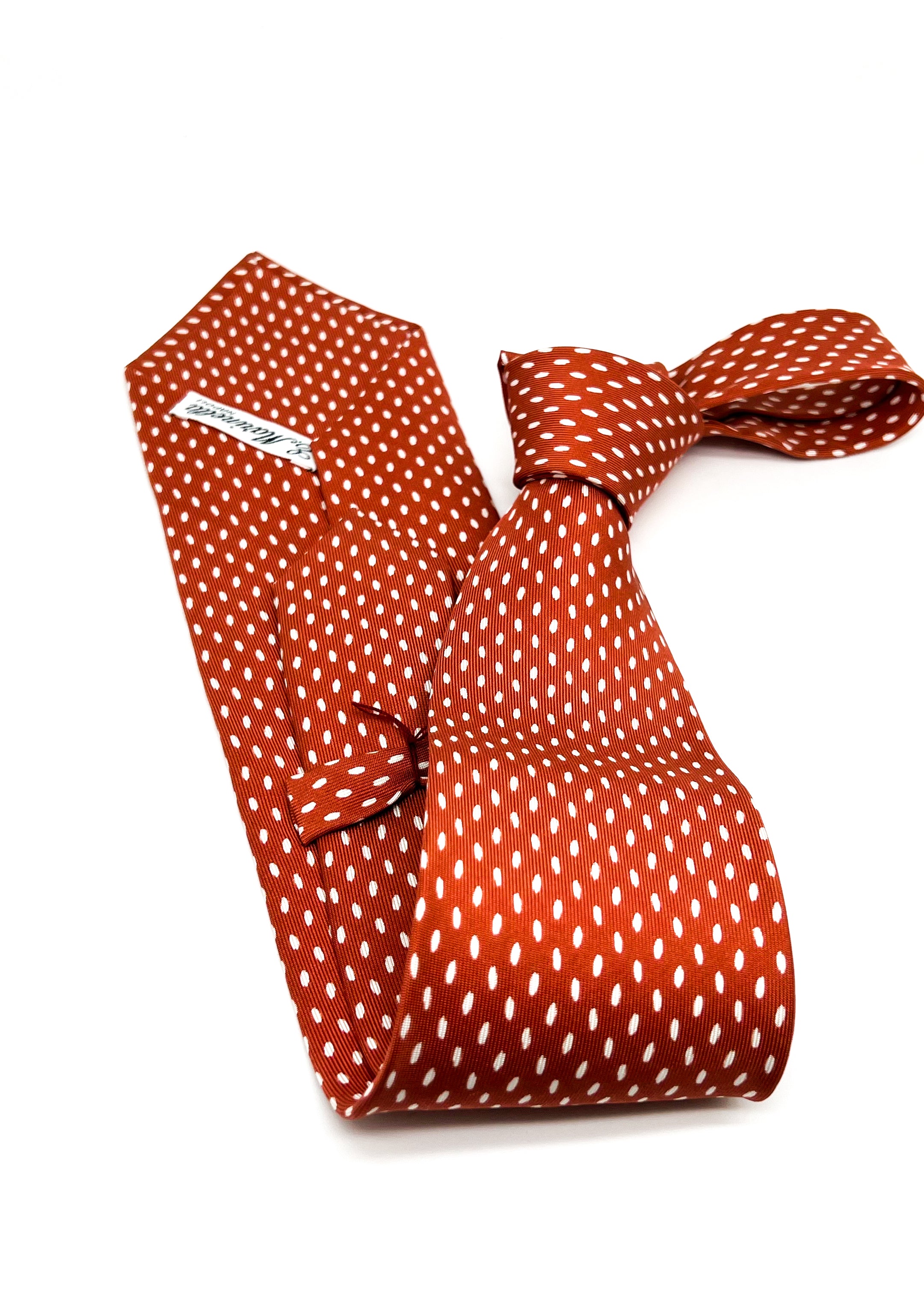 $230 E. MARINELLA - NAPOLI *Hand Made* Light Red / Ivory 3.5" - Tie