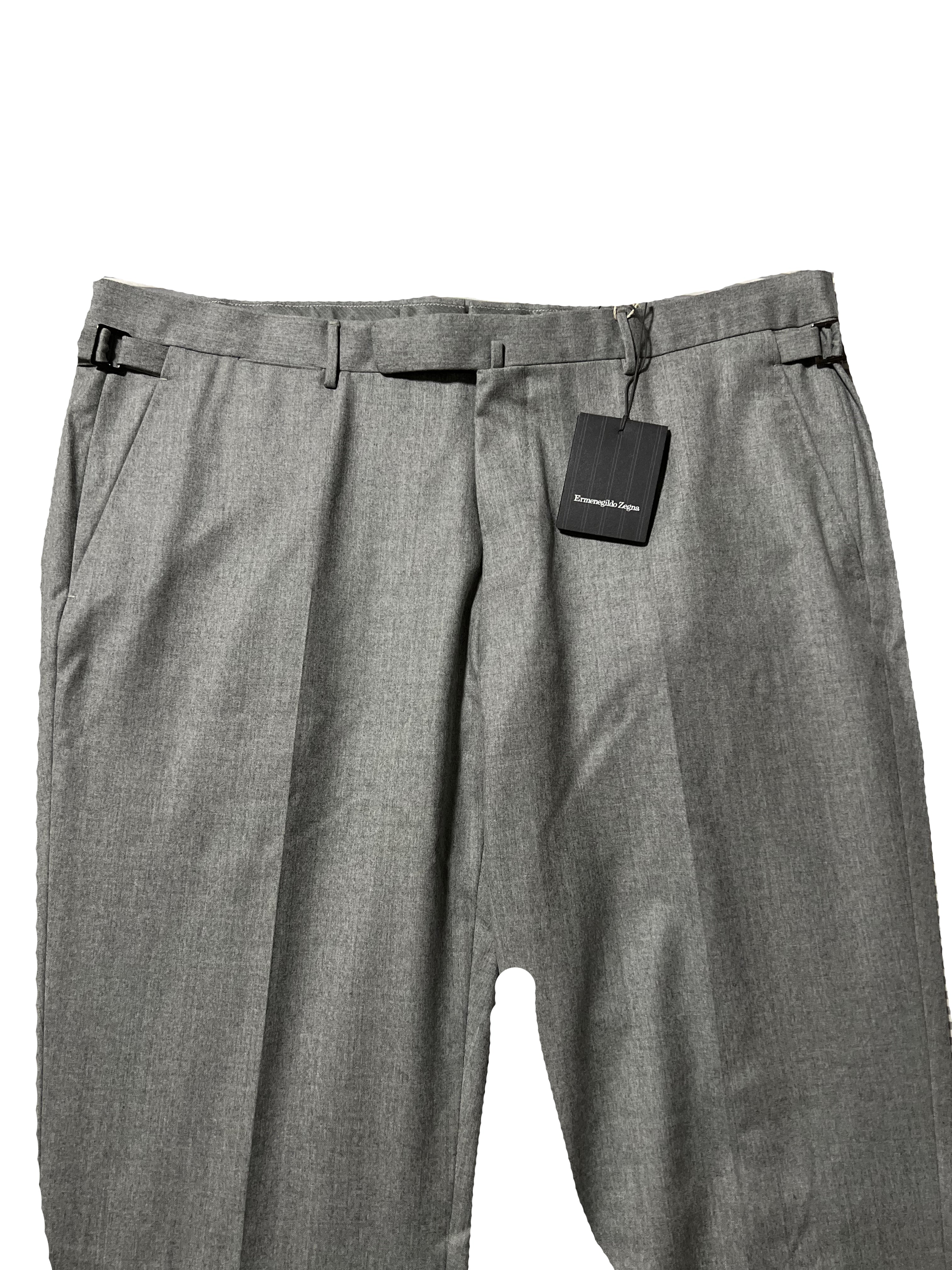 $895 ERMENEGILDO ZEGNA -"SIDE TABS" Wool Flat Front Dress Pants - 42W (58EU)