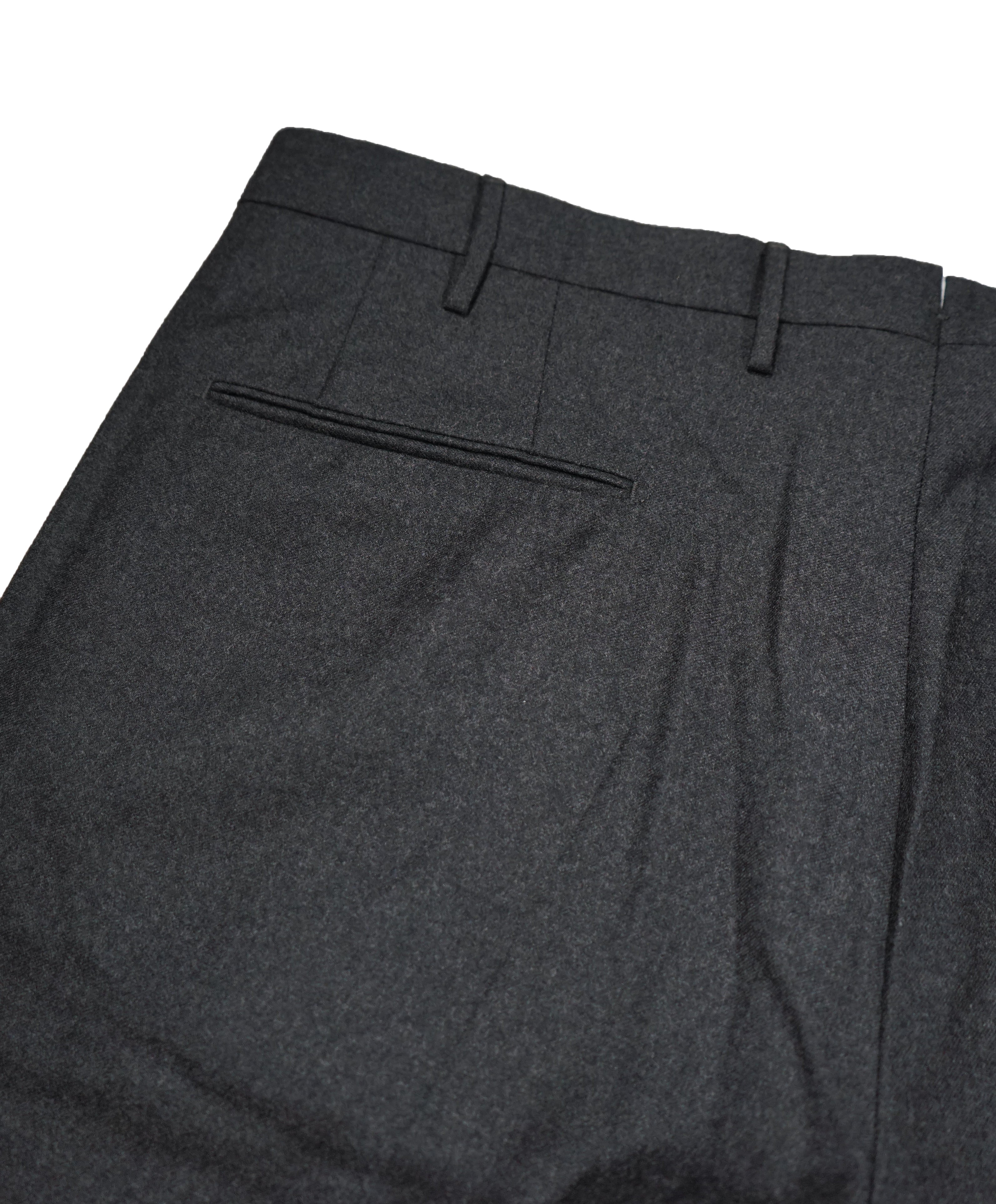 INCOTEX - Logo Tassel Gray Slim Fit Light Flannel Dress Pants Super 100’s - 37W