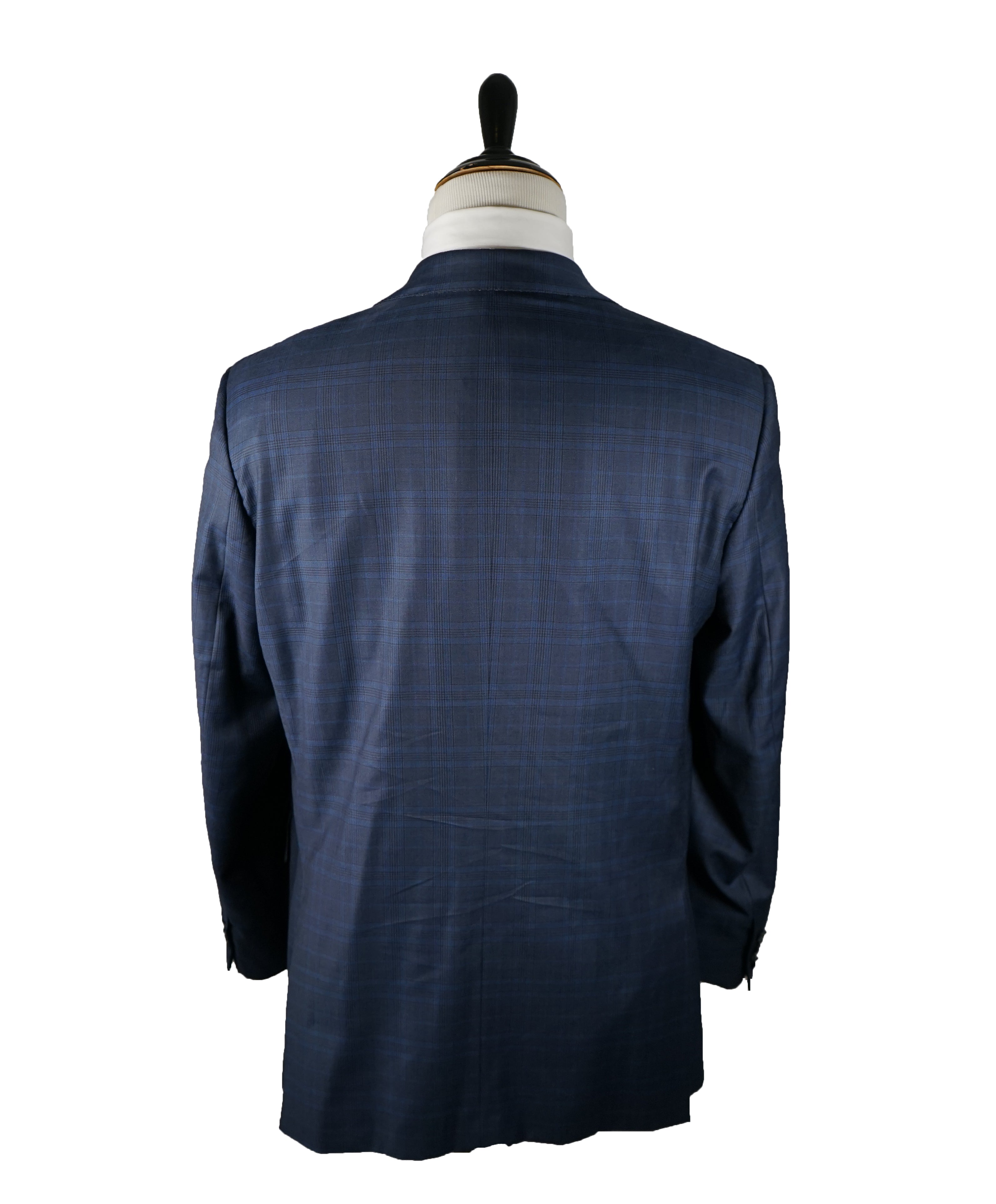 ISAIA - Blue Bold Plaid Suit With Logo Detailing - 44R