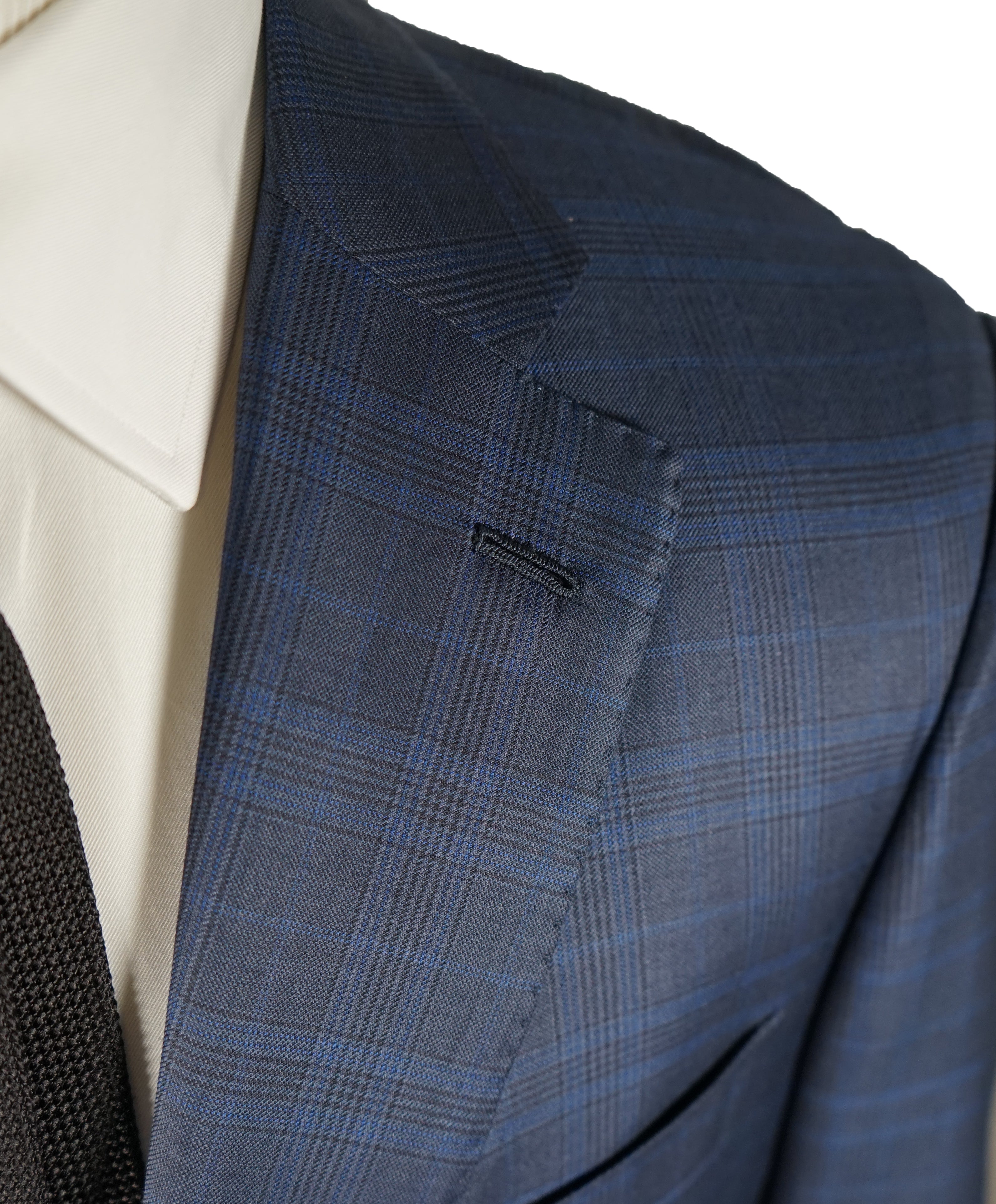 ISAIA - Blue Bold Plaid Suit With Logo Detailing - 44R