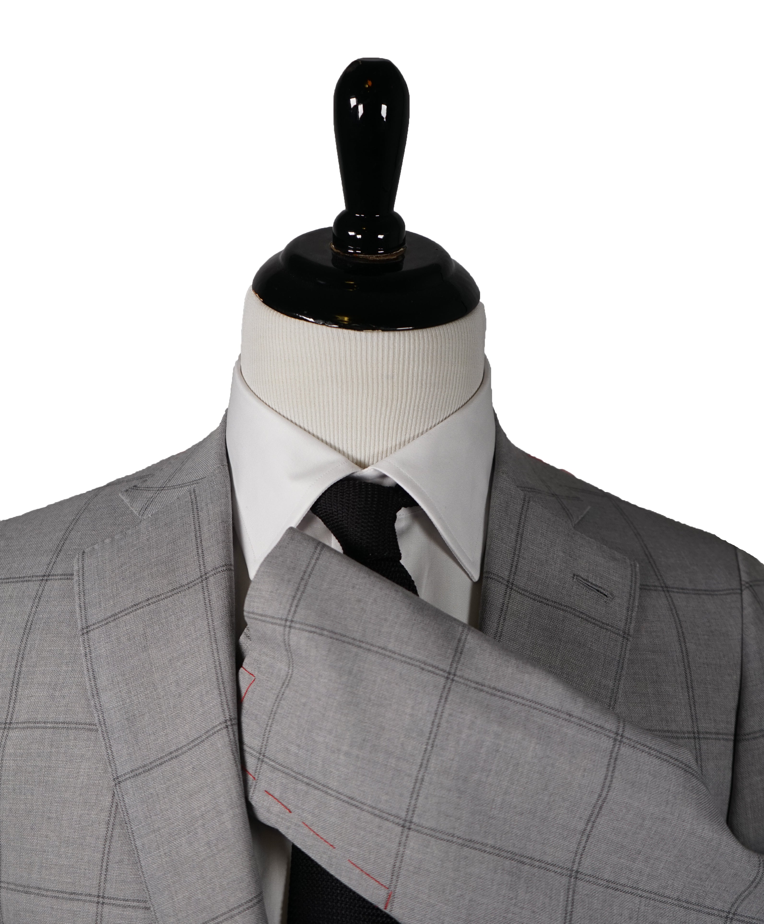 ISAIA - Cashmere /Wool /Mohair Blend Gray Check Suit LOGO COLLAR - 38R