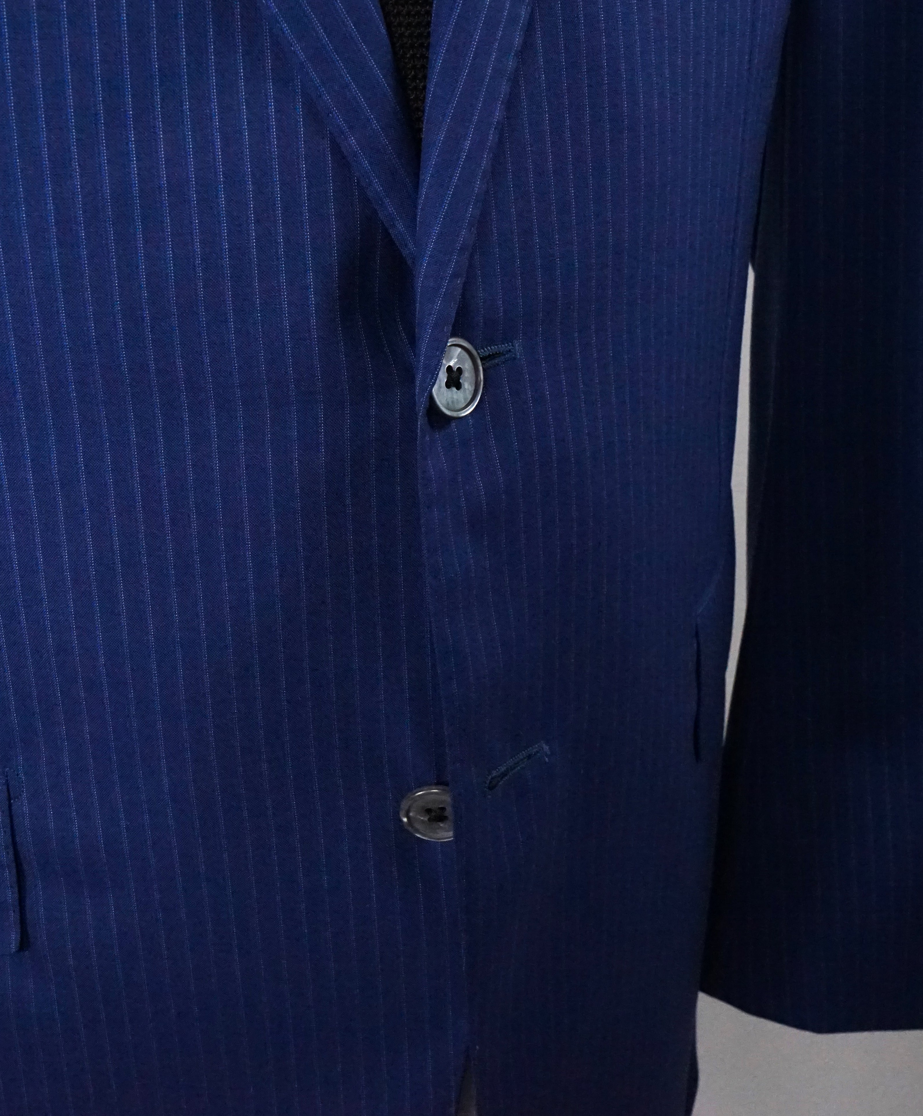 CORNELIANI - Cobalt Blue Stripe Suit Super Fine 15,75 Microns Suit - 42R