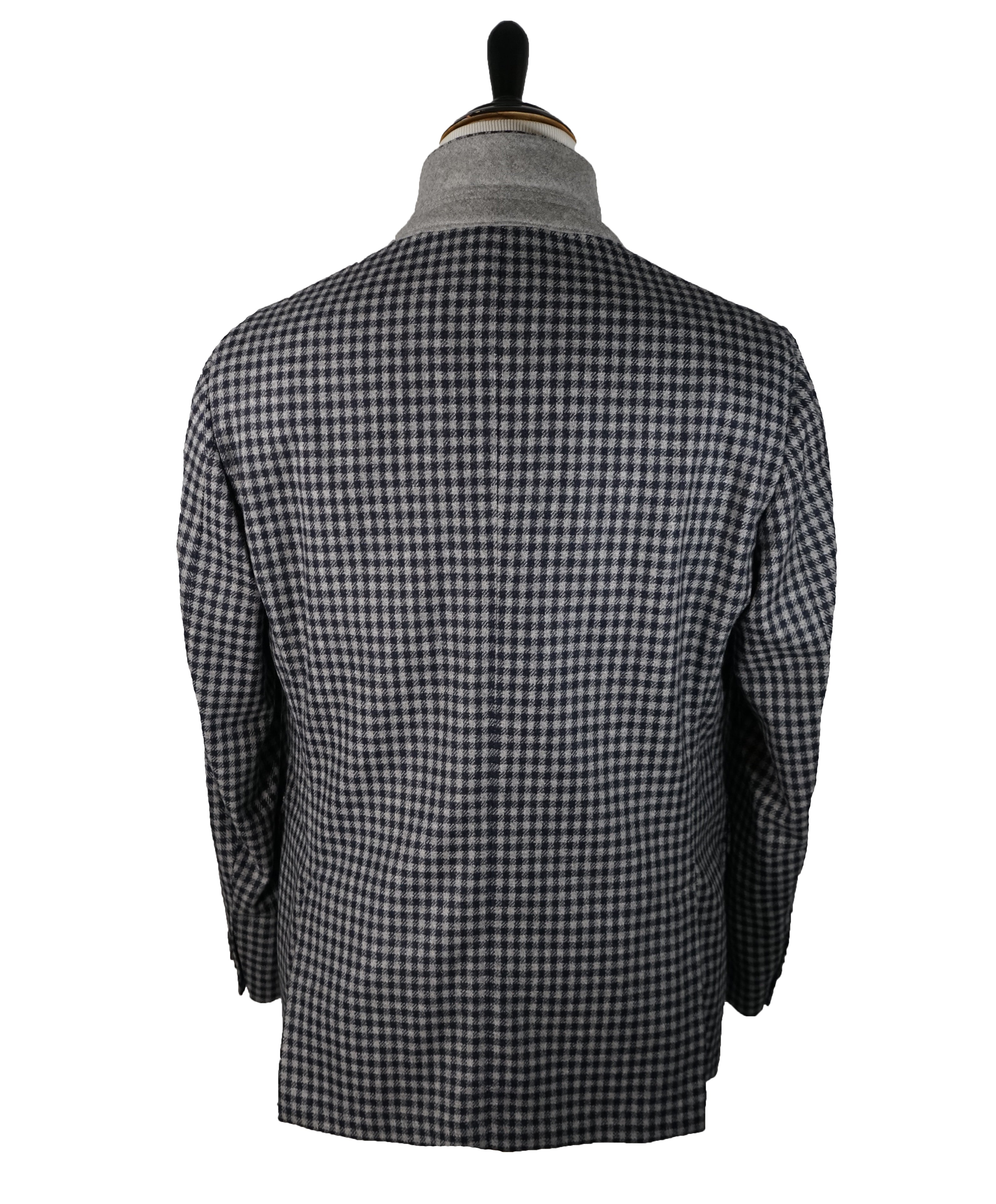 LUIGI BIANCHI MANTOVA -Vested Coat Blazer Pure Wool Check - 46R