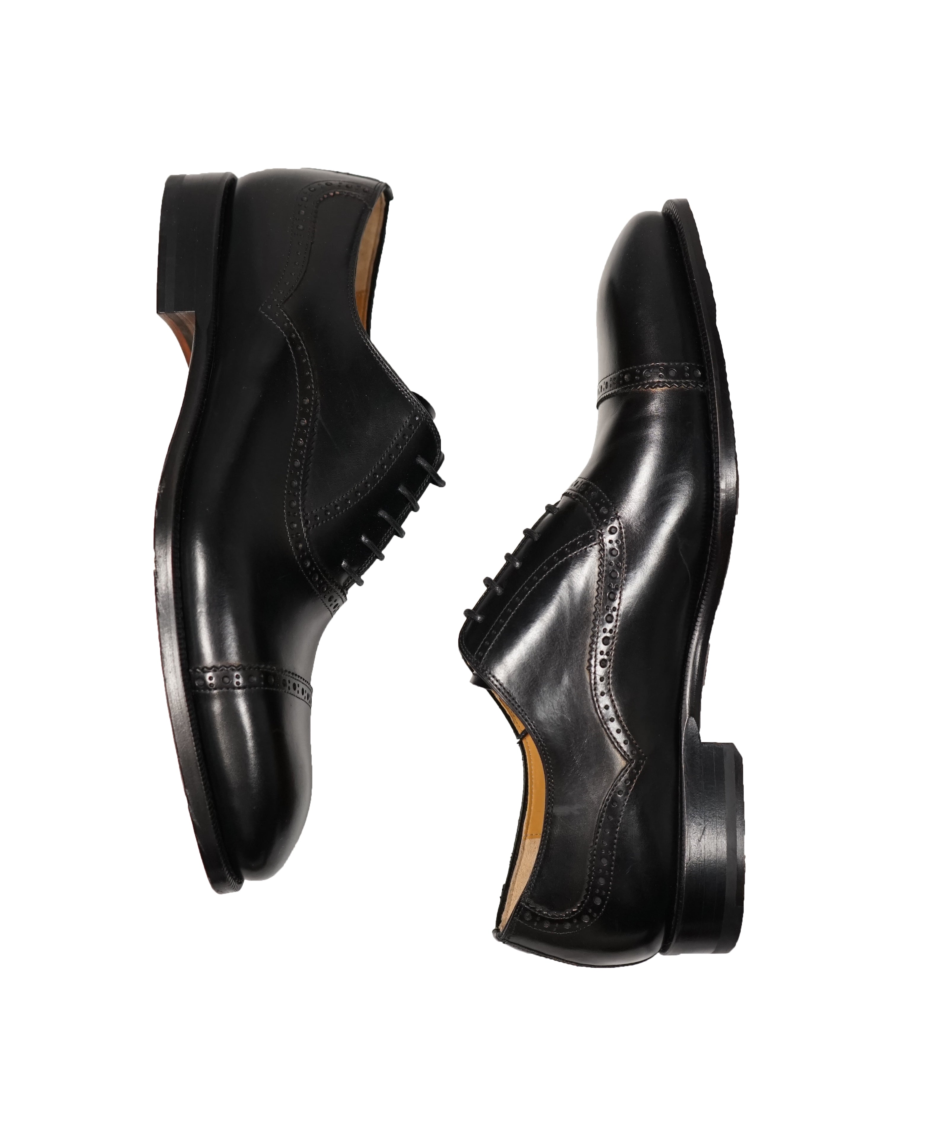 MAGNANNI - Cap Toe Brogue Oxfords With Leather Soles Gold Detail - 11
