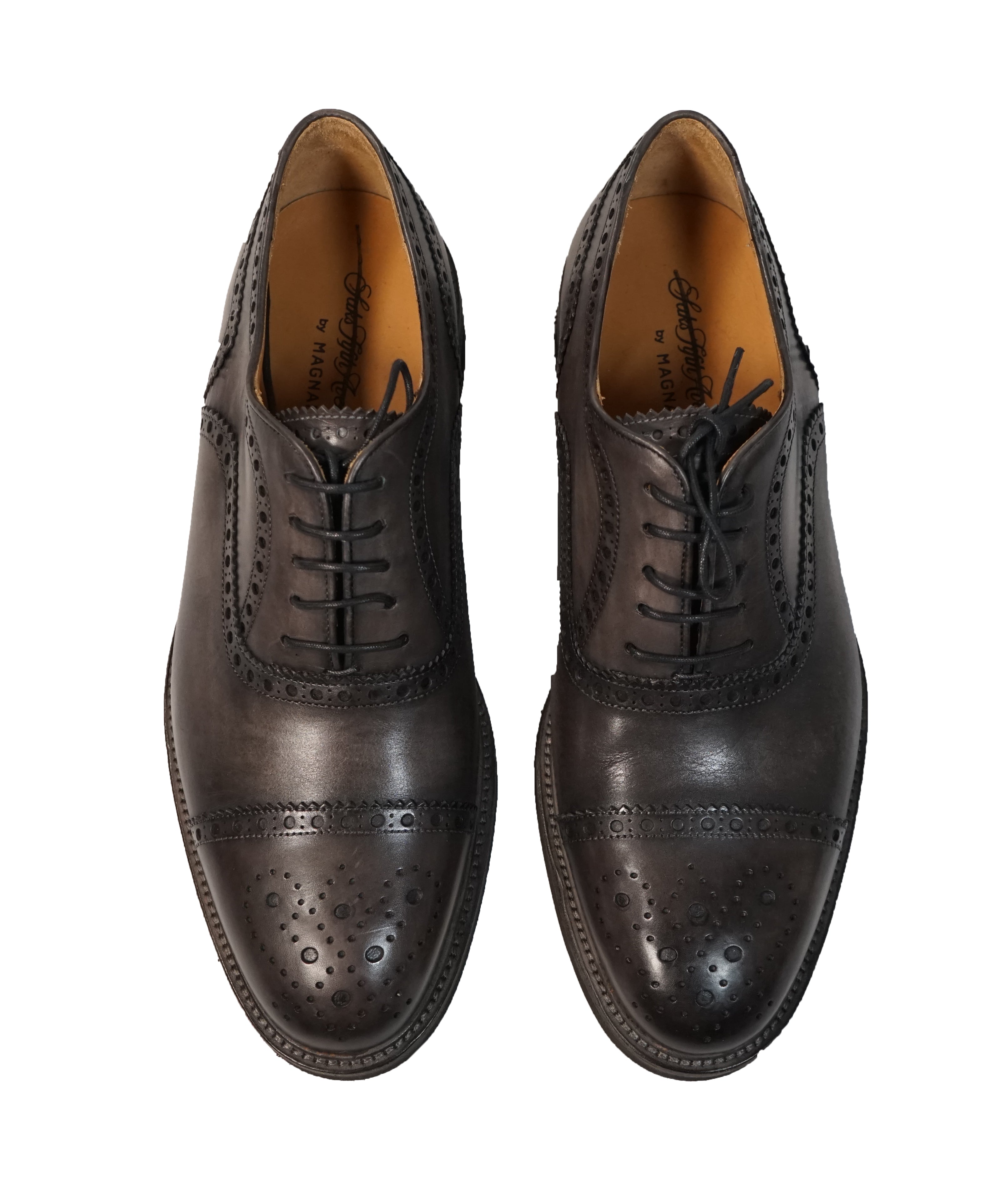 MAGNANNI - Gray Burnished Brogue Oxfords - 9.5