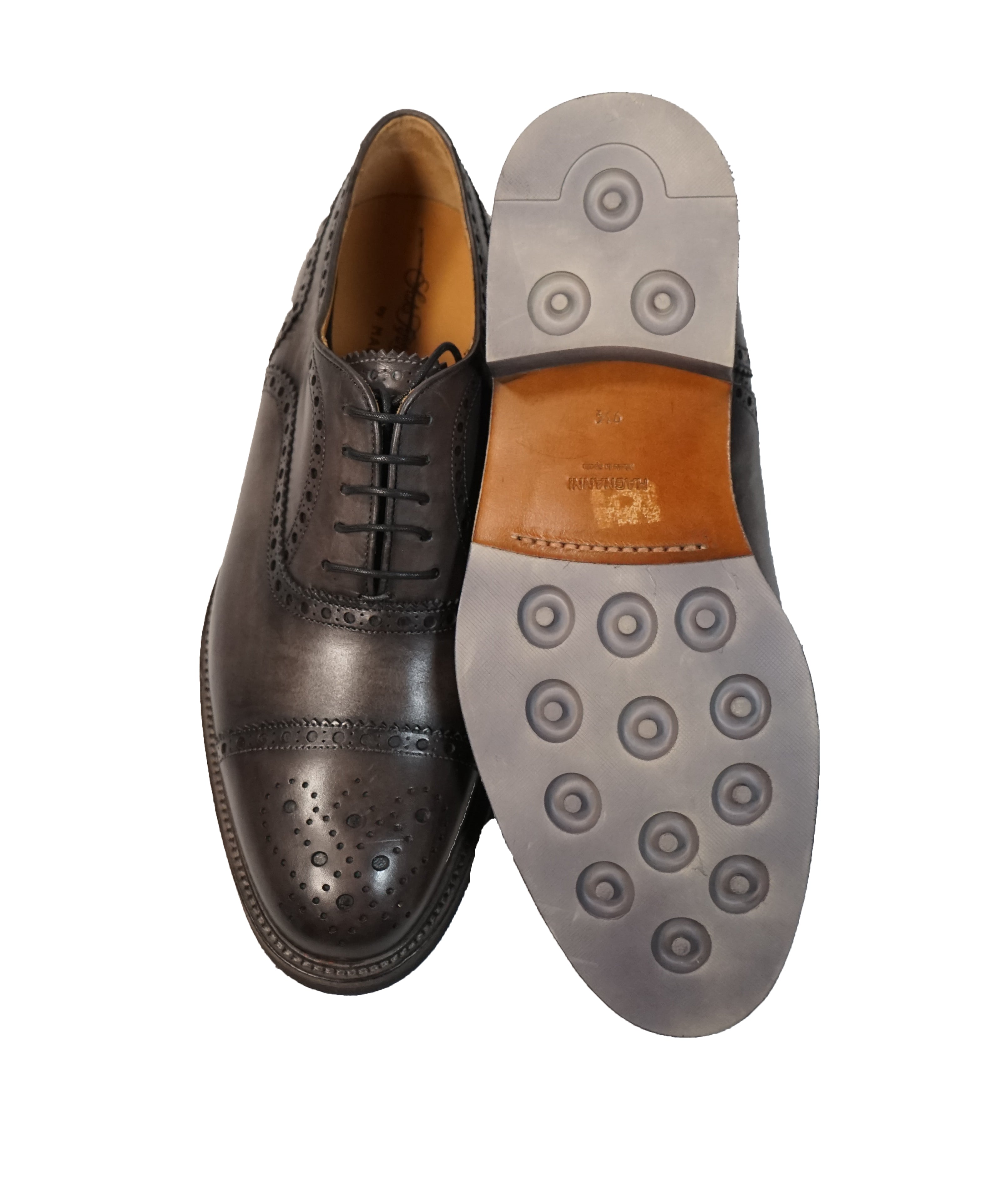 MAGNANNI - Gray Burnished Brogue Oxfords - 9.5