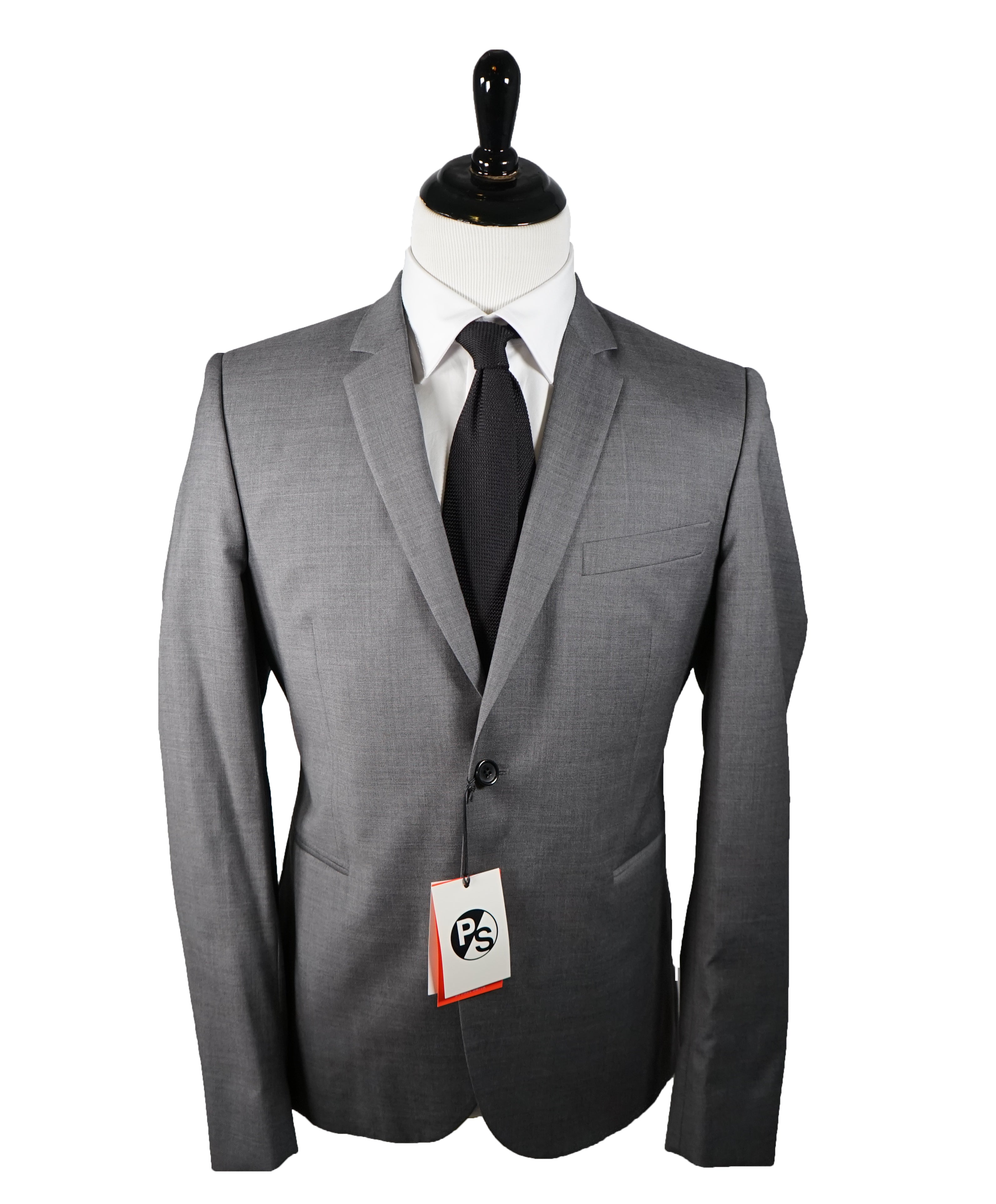 PS PAUL SMITH - Gray Skinny Lapel Modern Suit - 42R