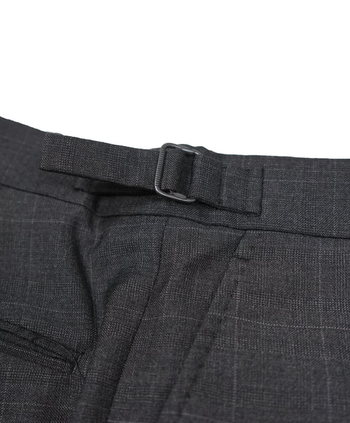 RALPH LAUREN BLACK LABEL Gray Plaid Dress Pants With Side Tabs 35W Luxe Hanger