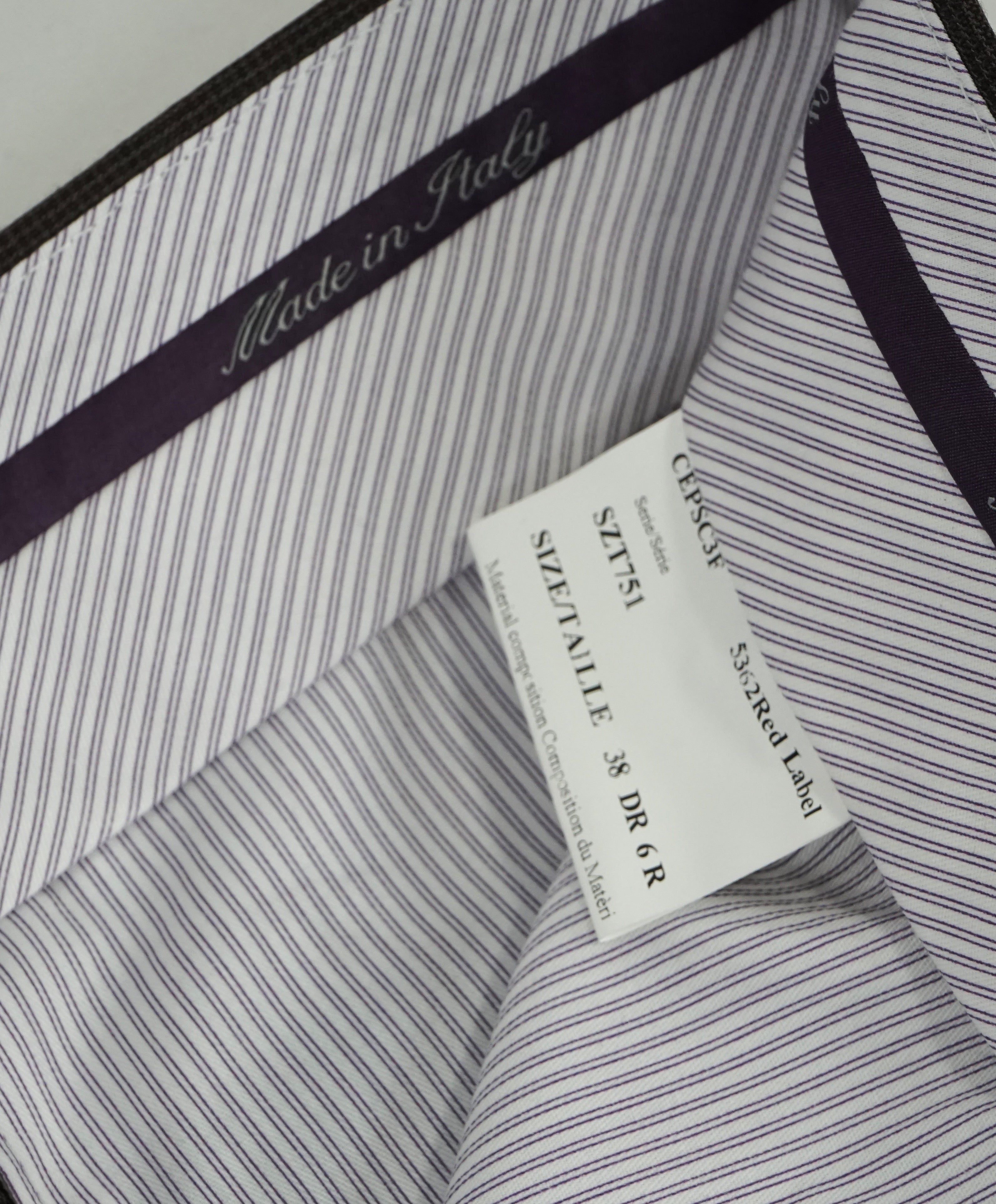 SAKS FIFTH AVE - Brown Wool & Silk MADE IN ITALY Plaid Flat Front Dress Pants - 32W